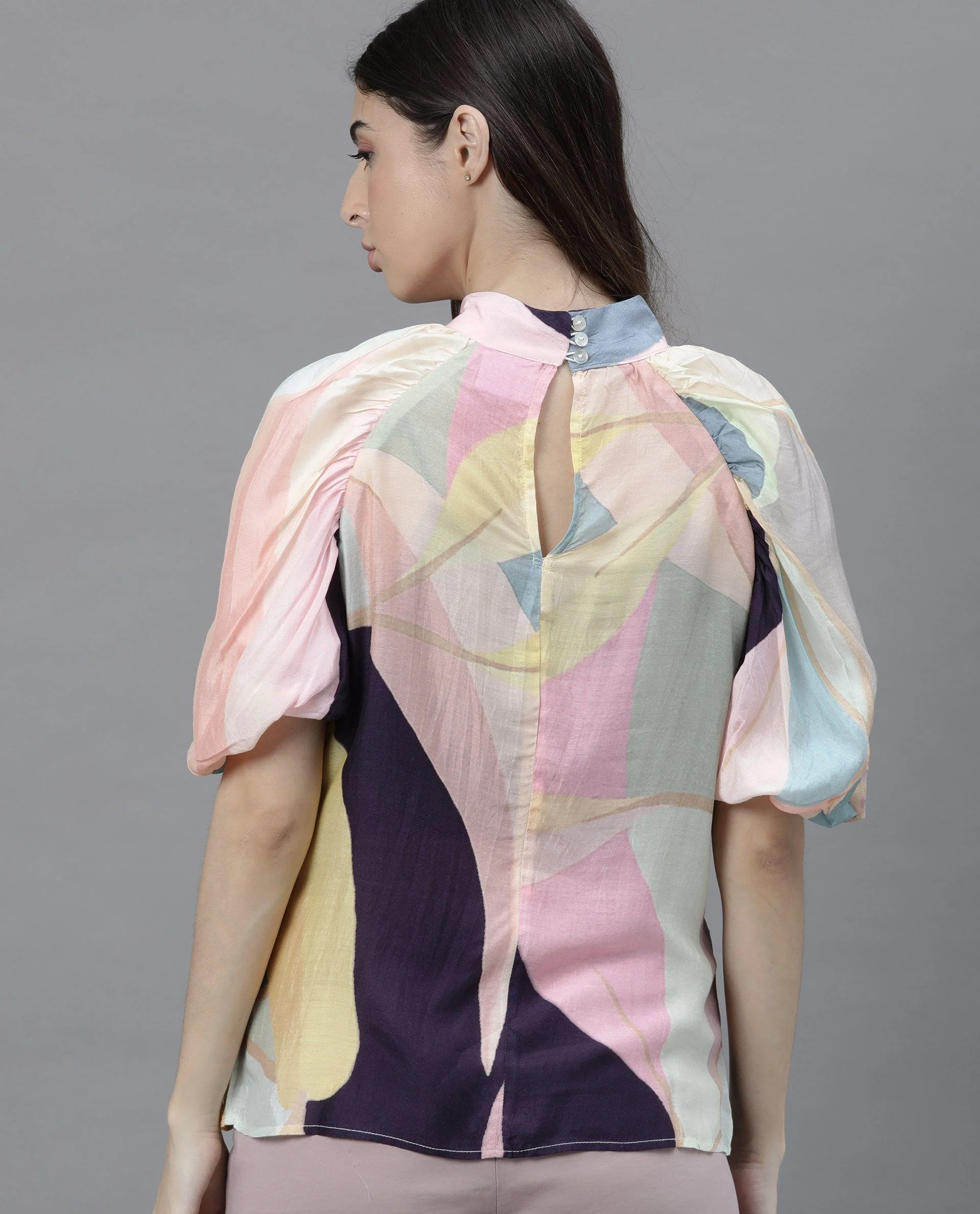 Rareism Women Malcom Peach Top Short Sleeves Printed - Image 4