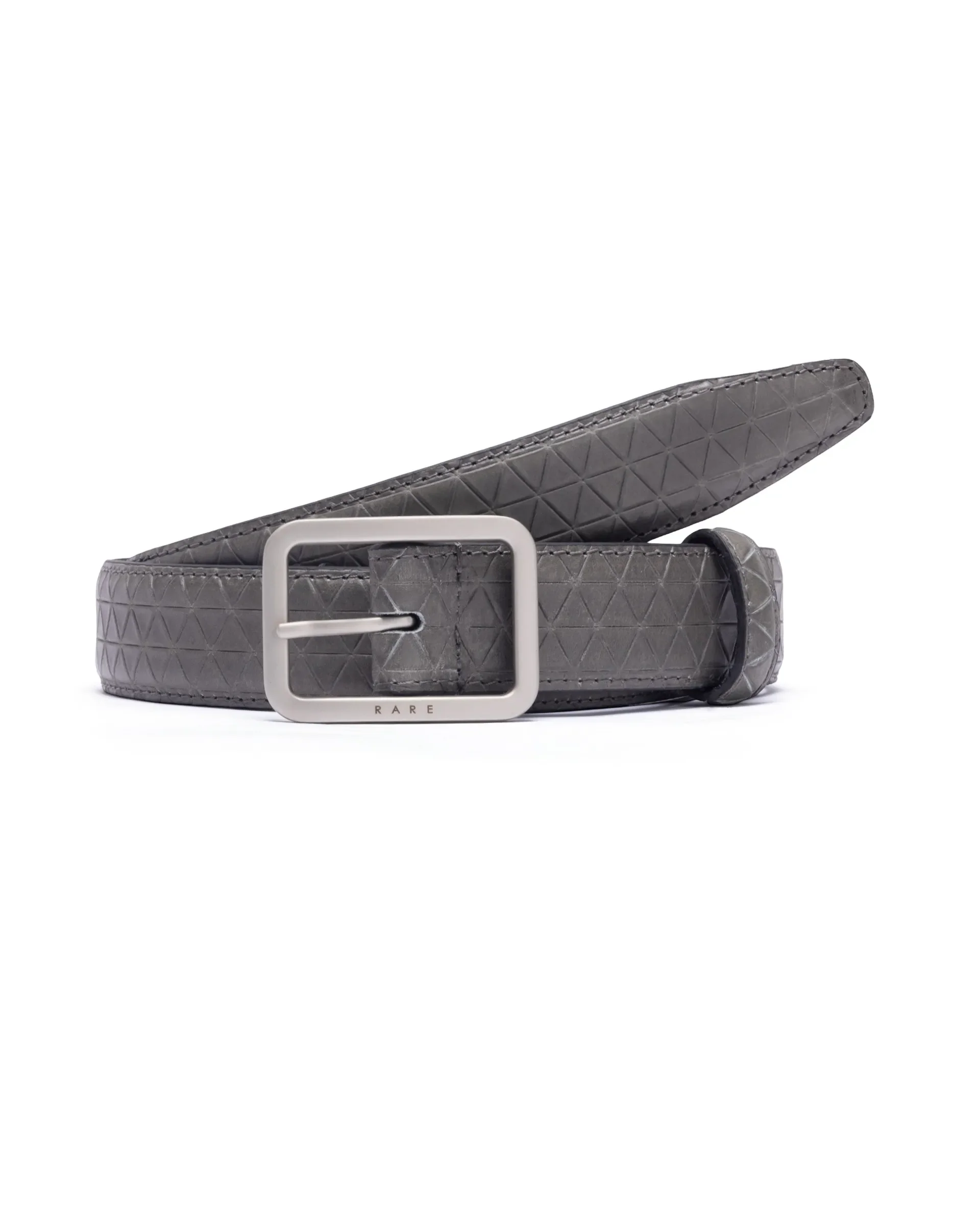 Rare Rabbit Men's Malfy Grey Non Reversible Belt