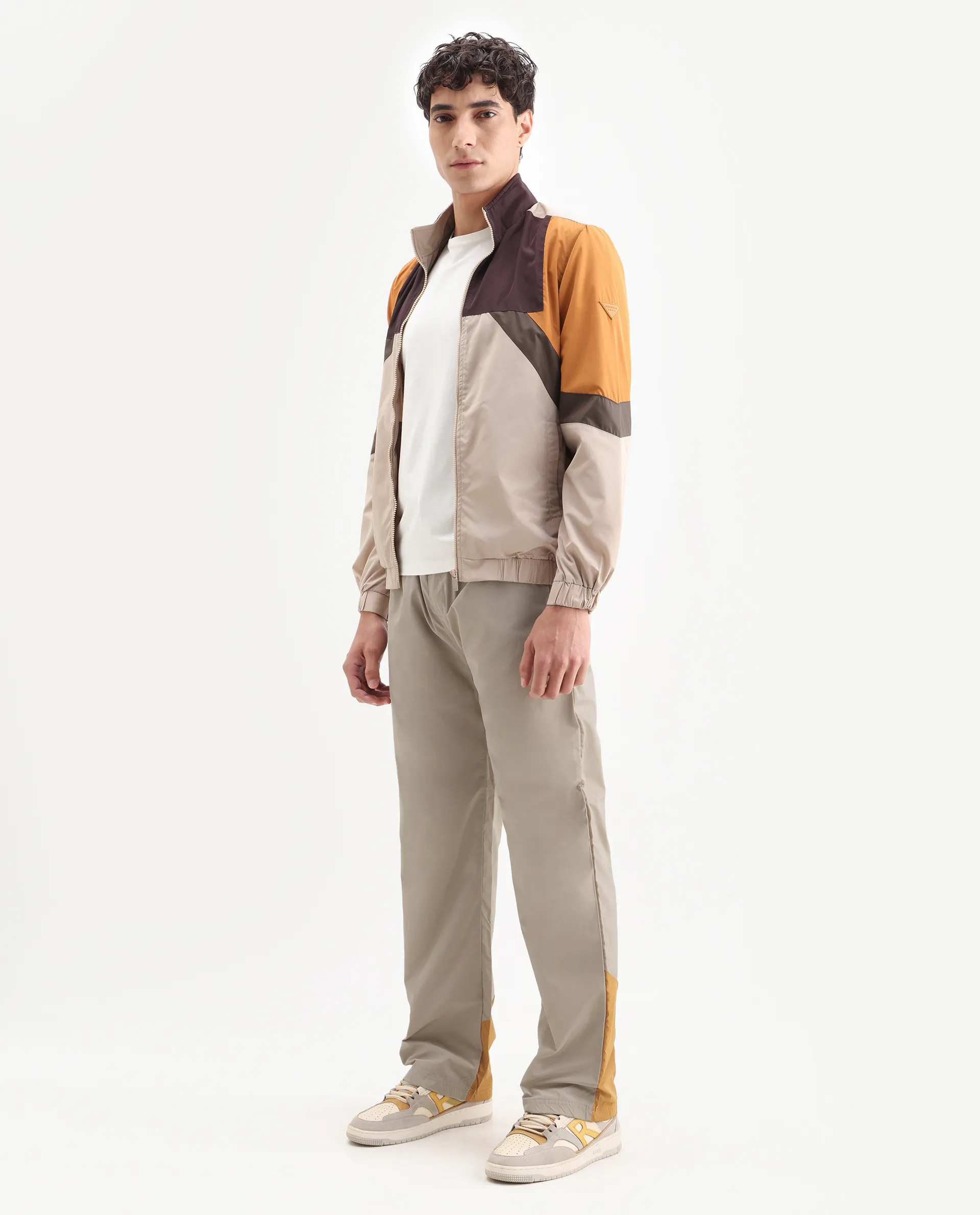 Rare Rabbit Men's Malo-B Beige Polyester Cut And Sew Regular Fit Track Pant - Image 5