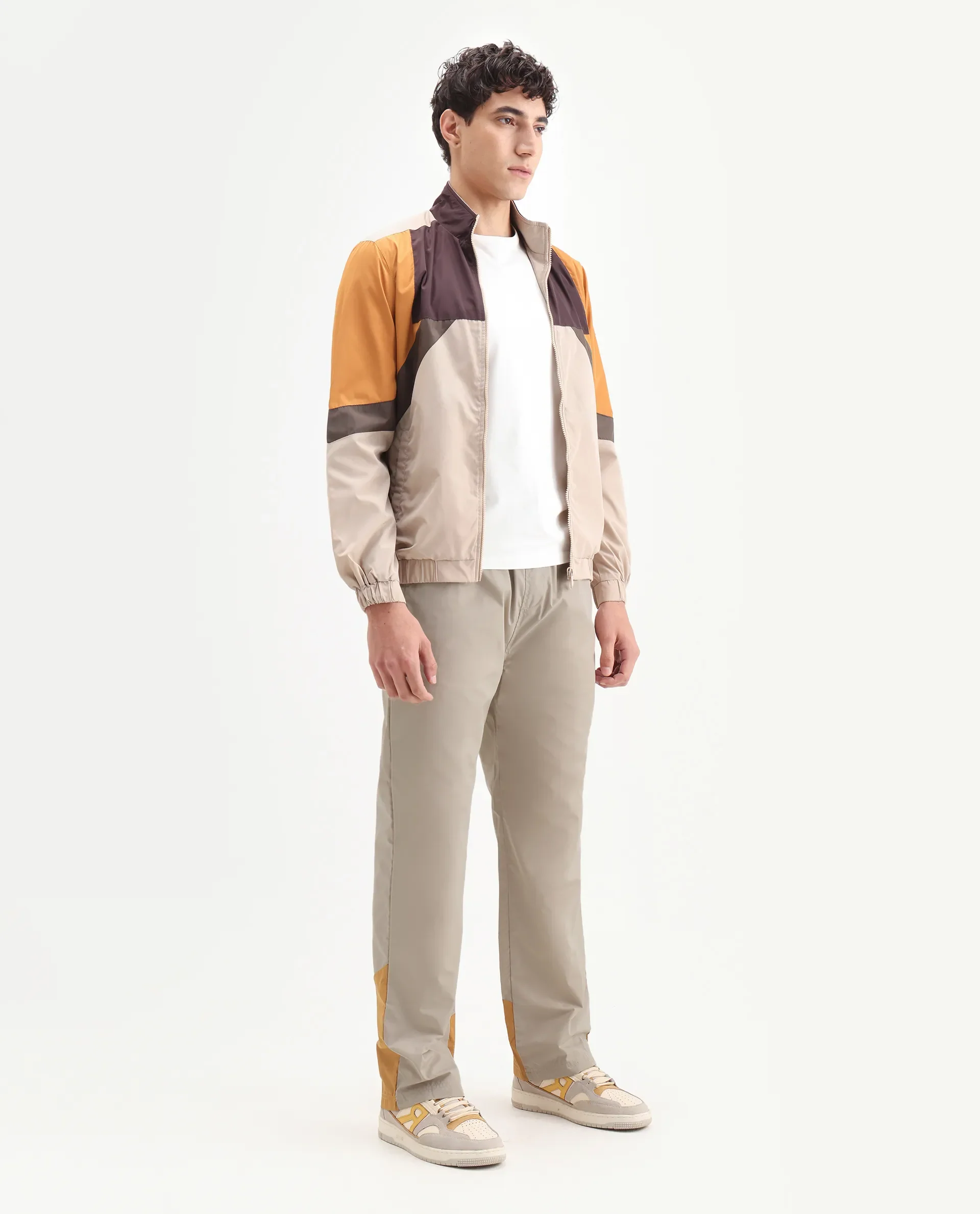 Rare Rabbit Men's Malo-B Beige Polyester Cut And Sew Regular Fit Track Pant - Image 6