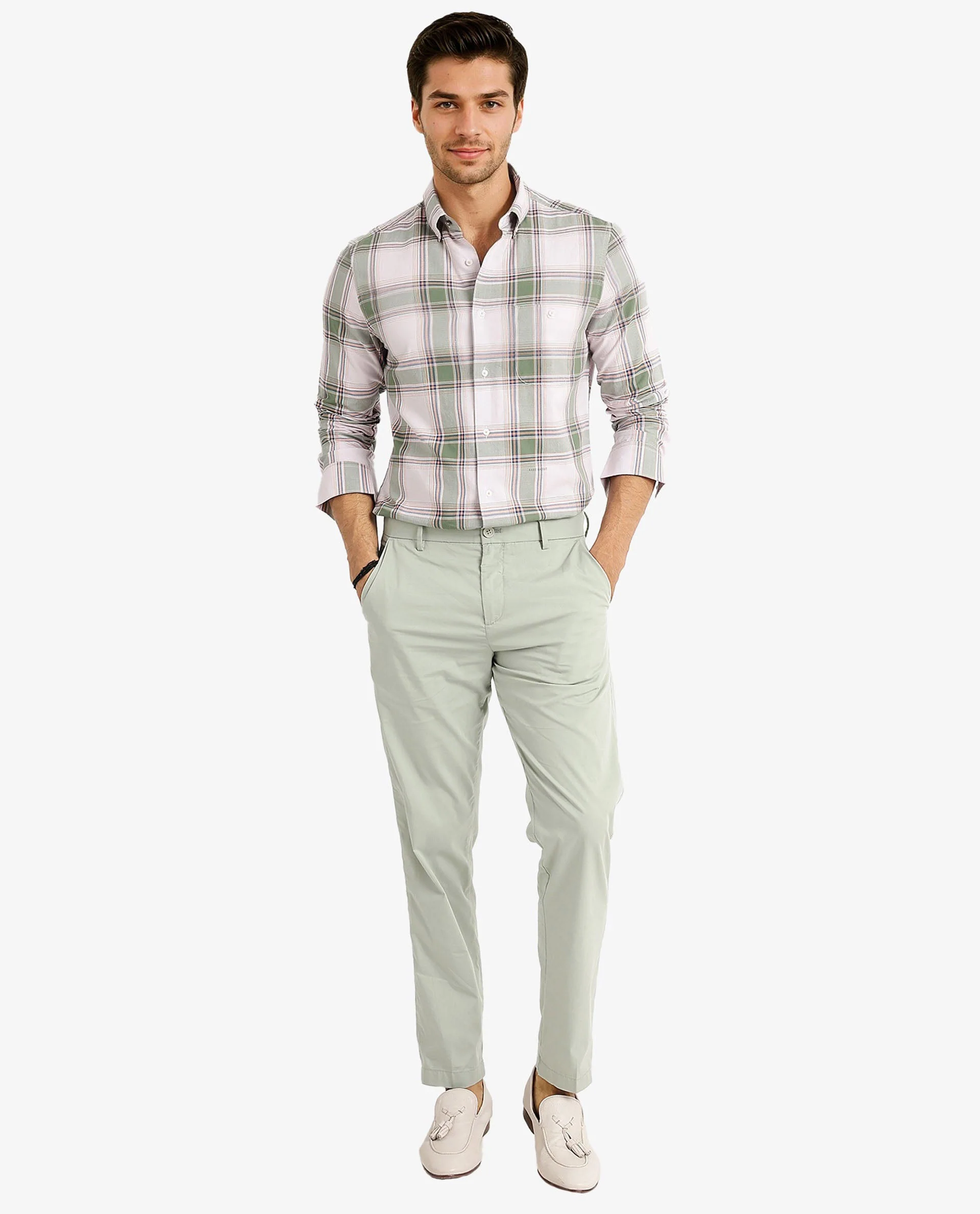 Rare Rabbit Men's Malpy Pink Cotton Checked Print Regular Fit Full Sleeve Collared Shirt - Image 4