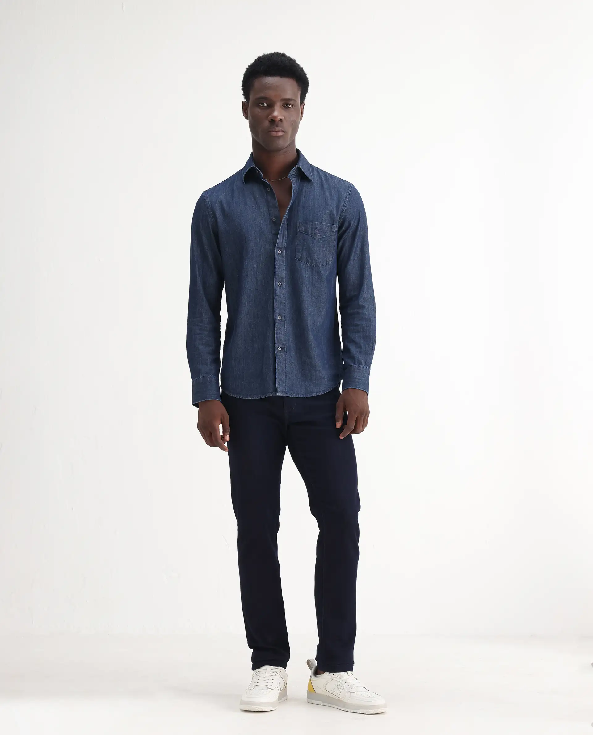 Rare Rabbit Men's Manado Dark Navy Cotton Blend Plain Hawk Slim Fit Jeans - Image 3