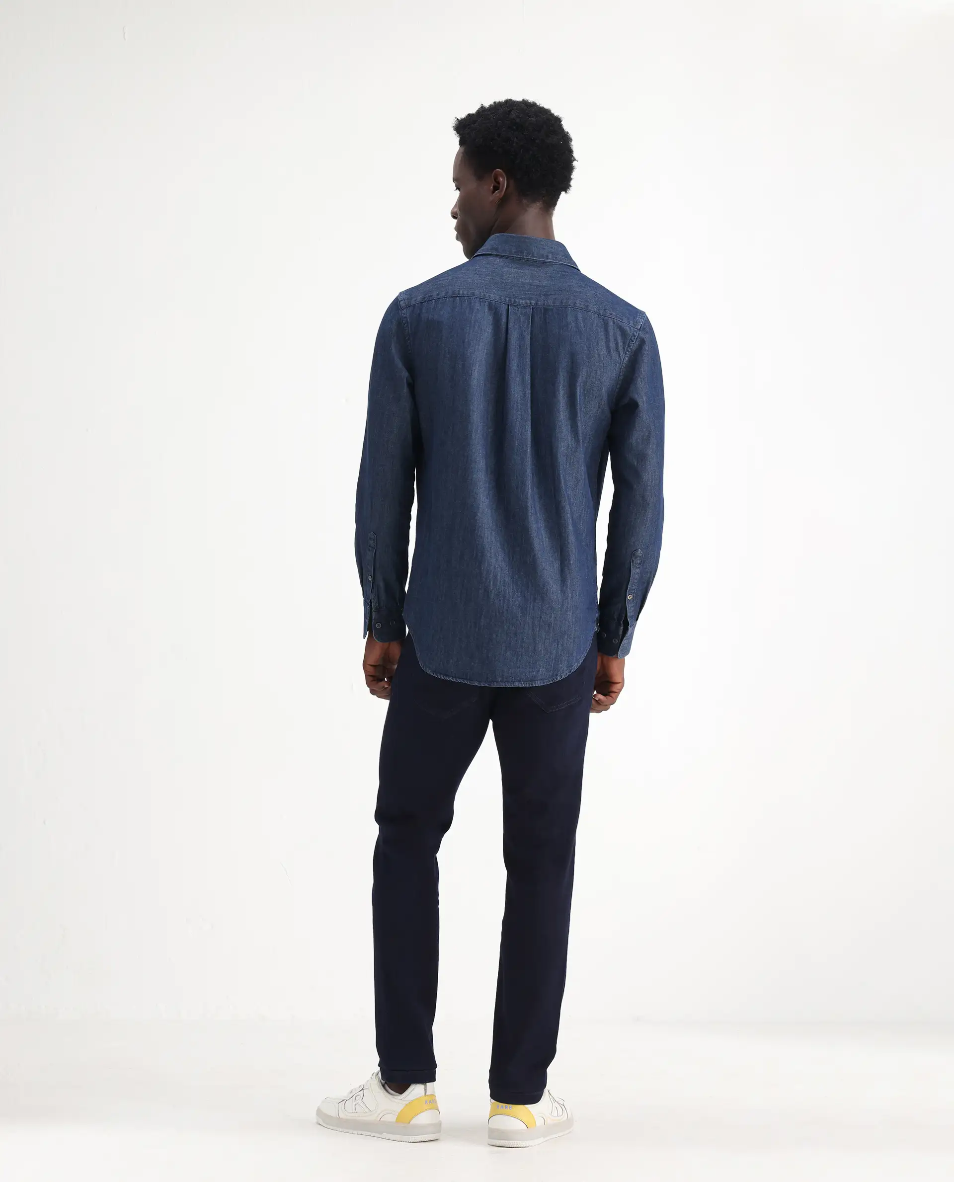 Rare Rabbit Men's Manado Dark Navy Cotton Blend Plain Hawk Slim Fit Jeans - Image 9