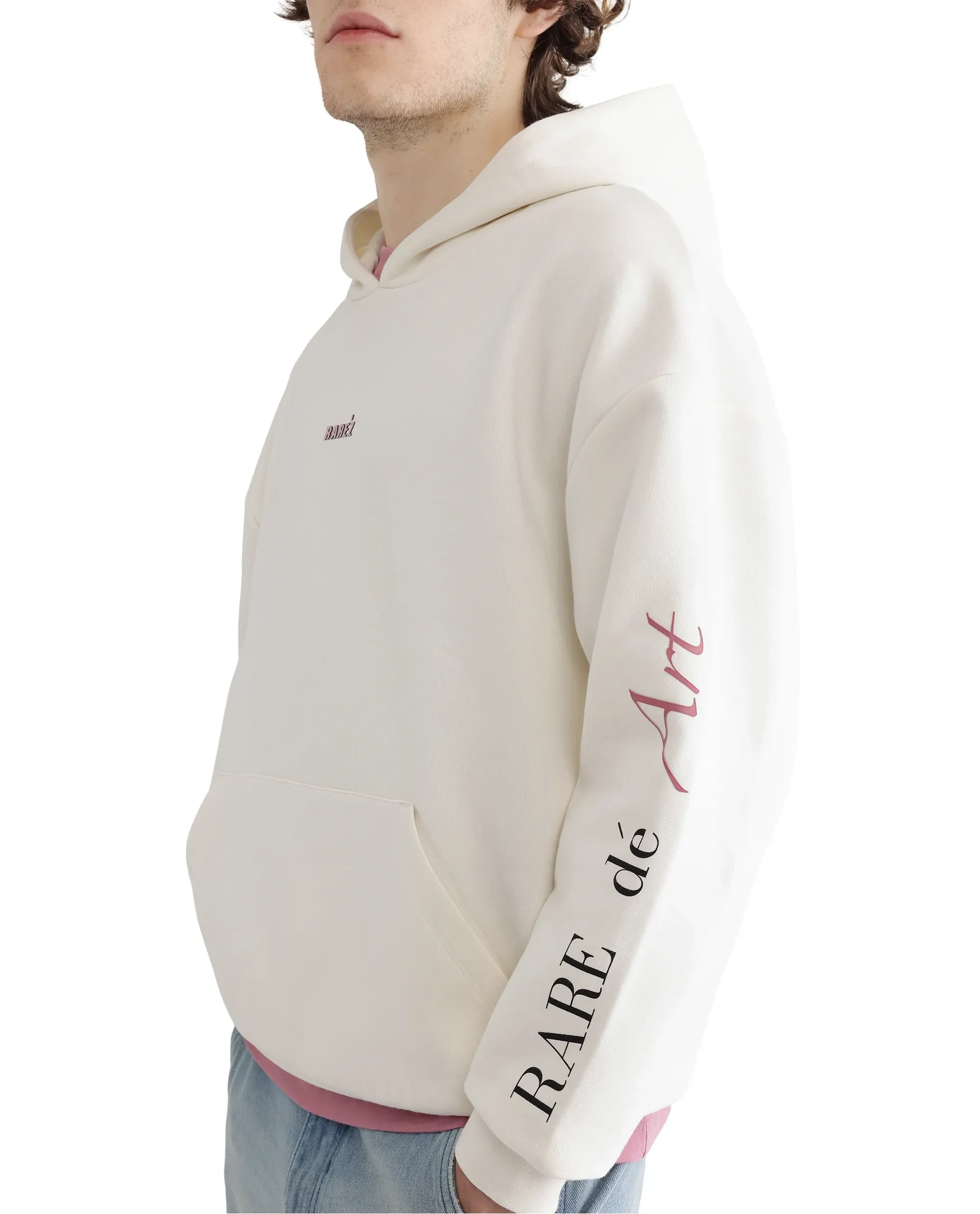 Rare Rabbit Men's Maner Off White Cotton Blend Graphic Print Boxy Fit Full Sleeve Hooded Sweatshirt - Image 7