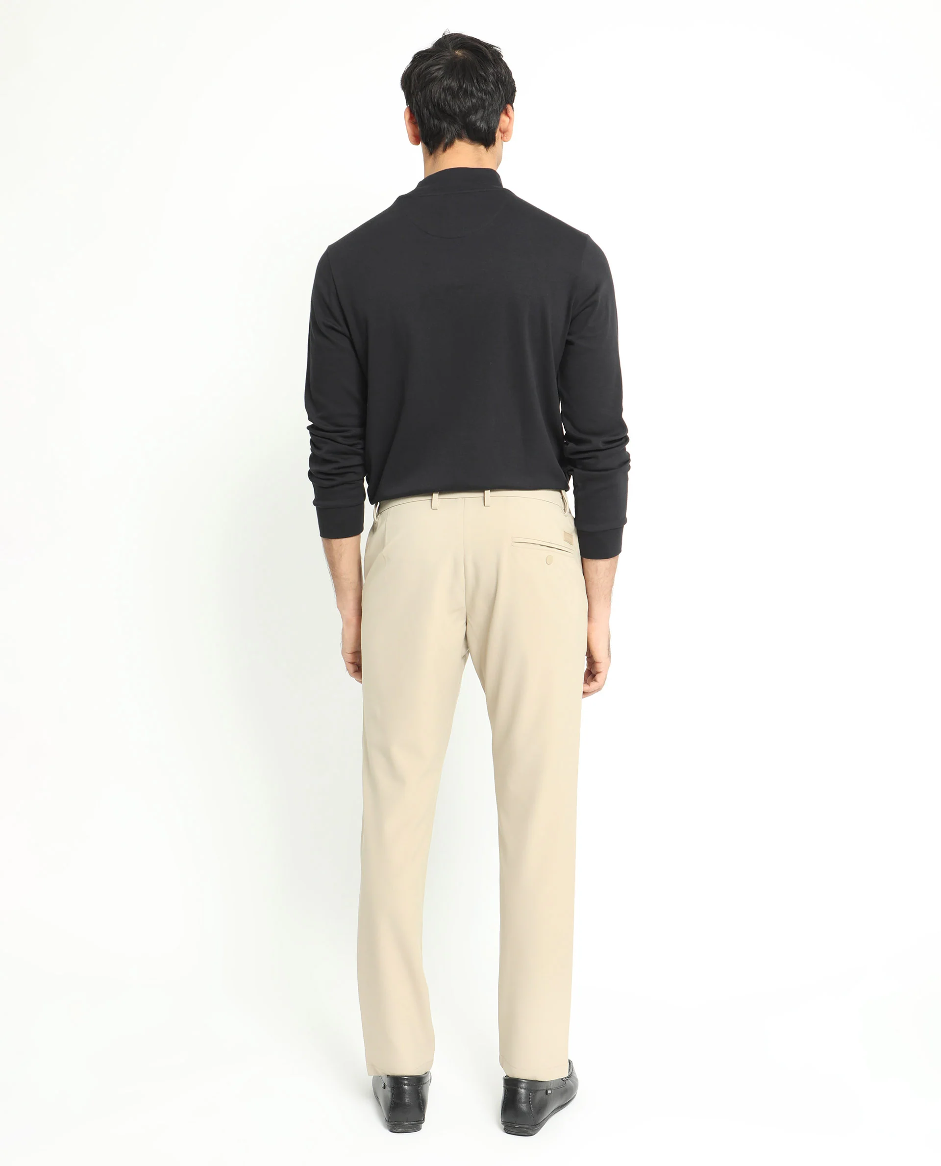 Rare Rabbit Men's Mania Black Cotton Plain Regular Fit Full Sleeve High Neck Sweatshirt - Image 10