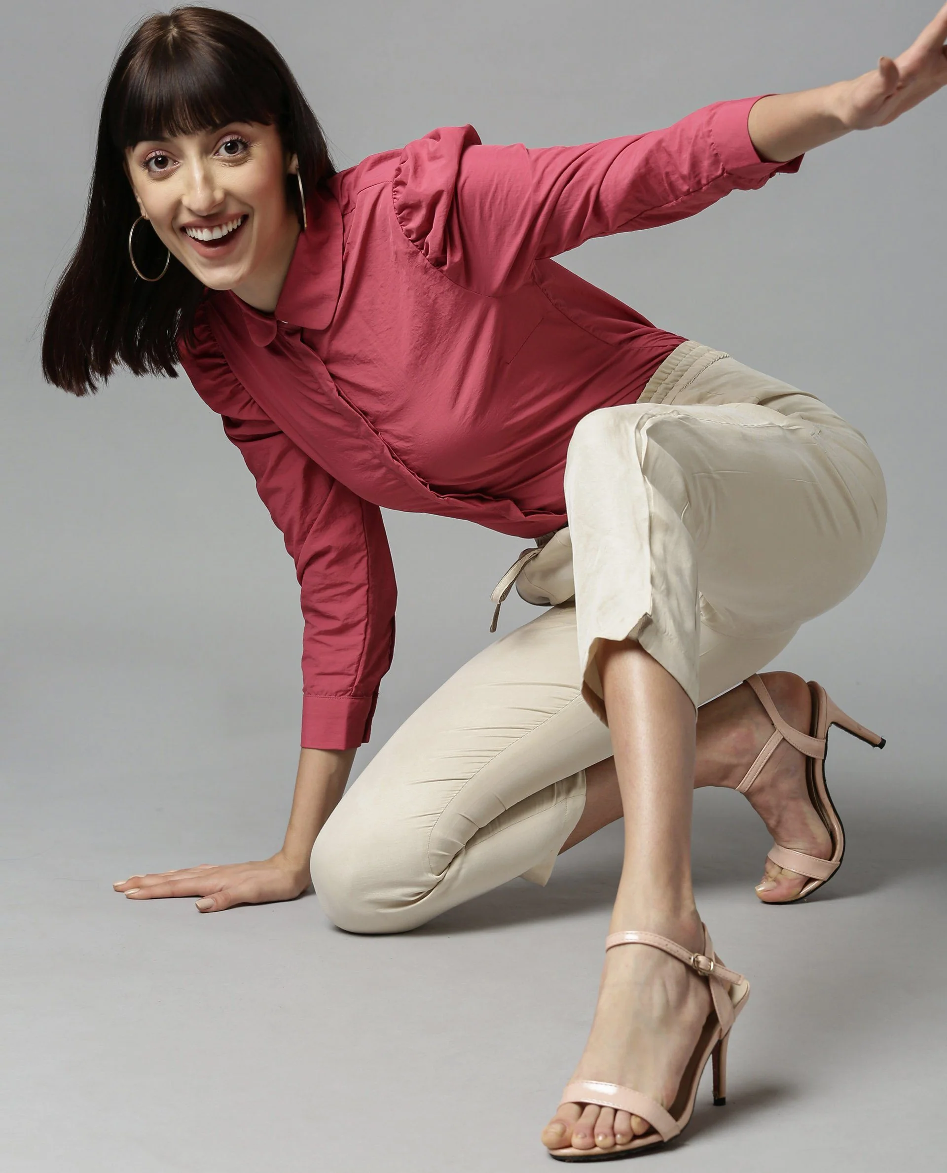 Rareism Women Map Beige Trousers - Image 5