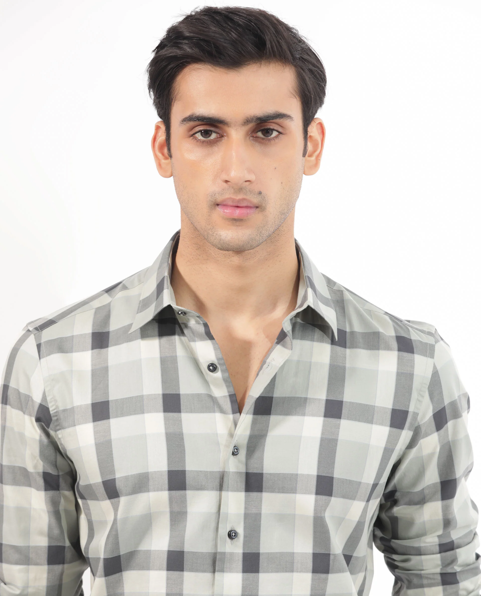 Rare Rabbit Men's Mape Dusky Green Cotton Checked Print Regular Fit Full Sleeve Collared Shirt - Image 7