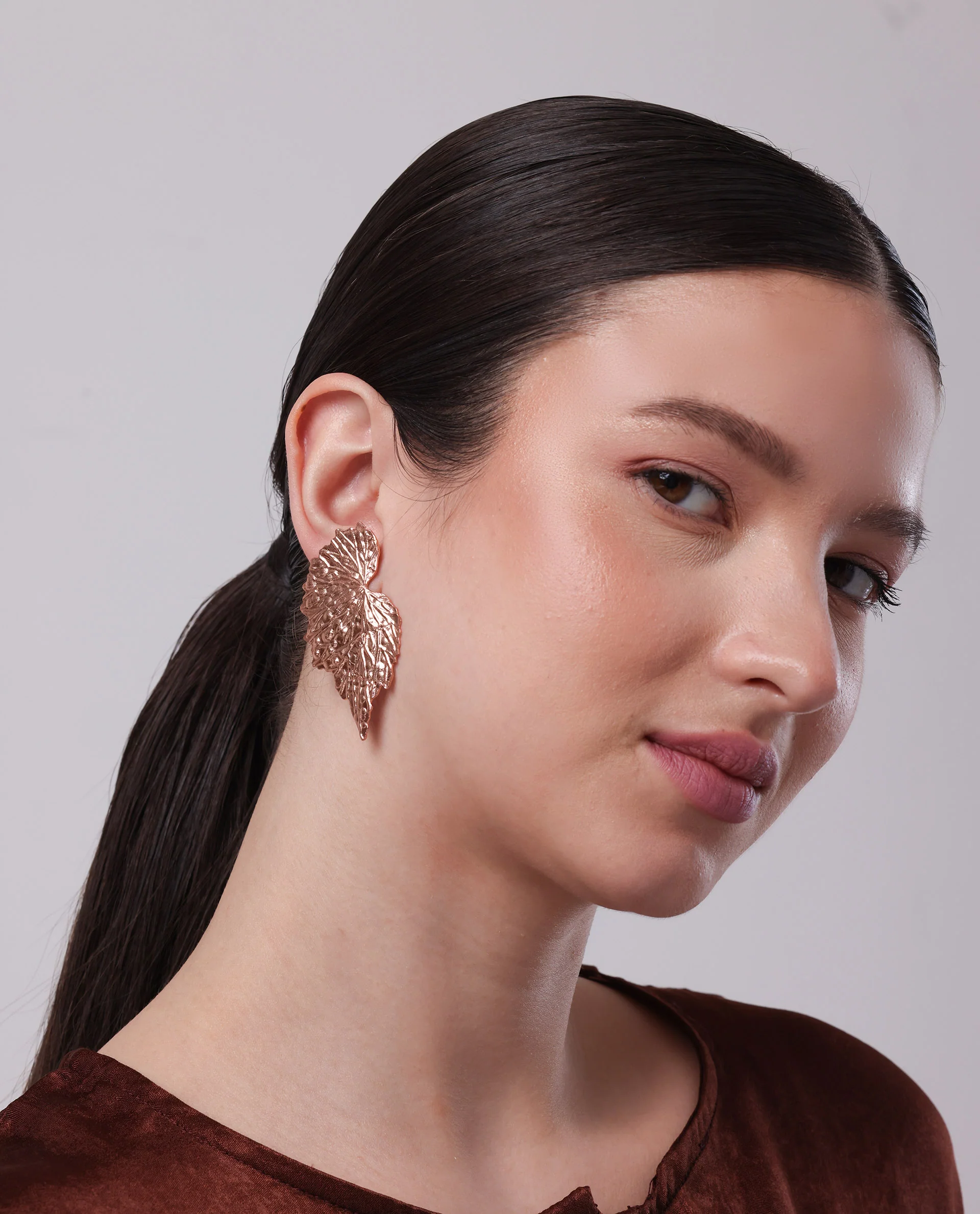 Rareism Women Maple Rose Pink Earring - Image 2