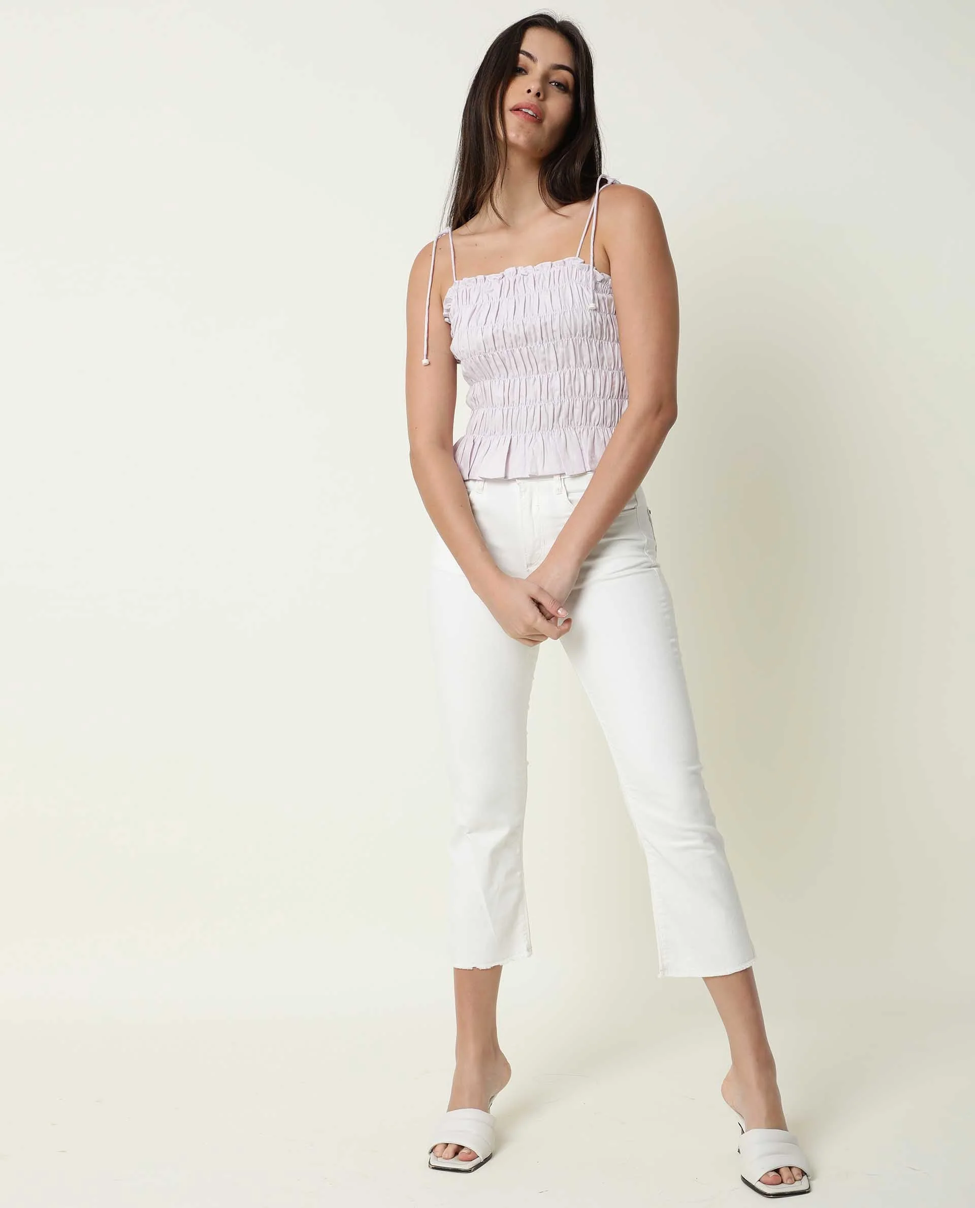 Rareism Women's Mappy Lilac Tube Neck Plain Sleeveless Knee Length Tailored Top - Image 2