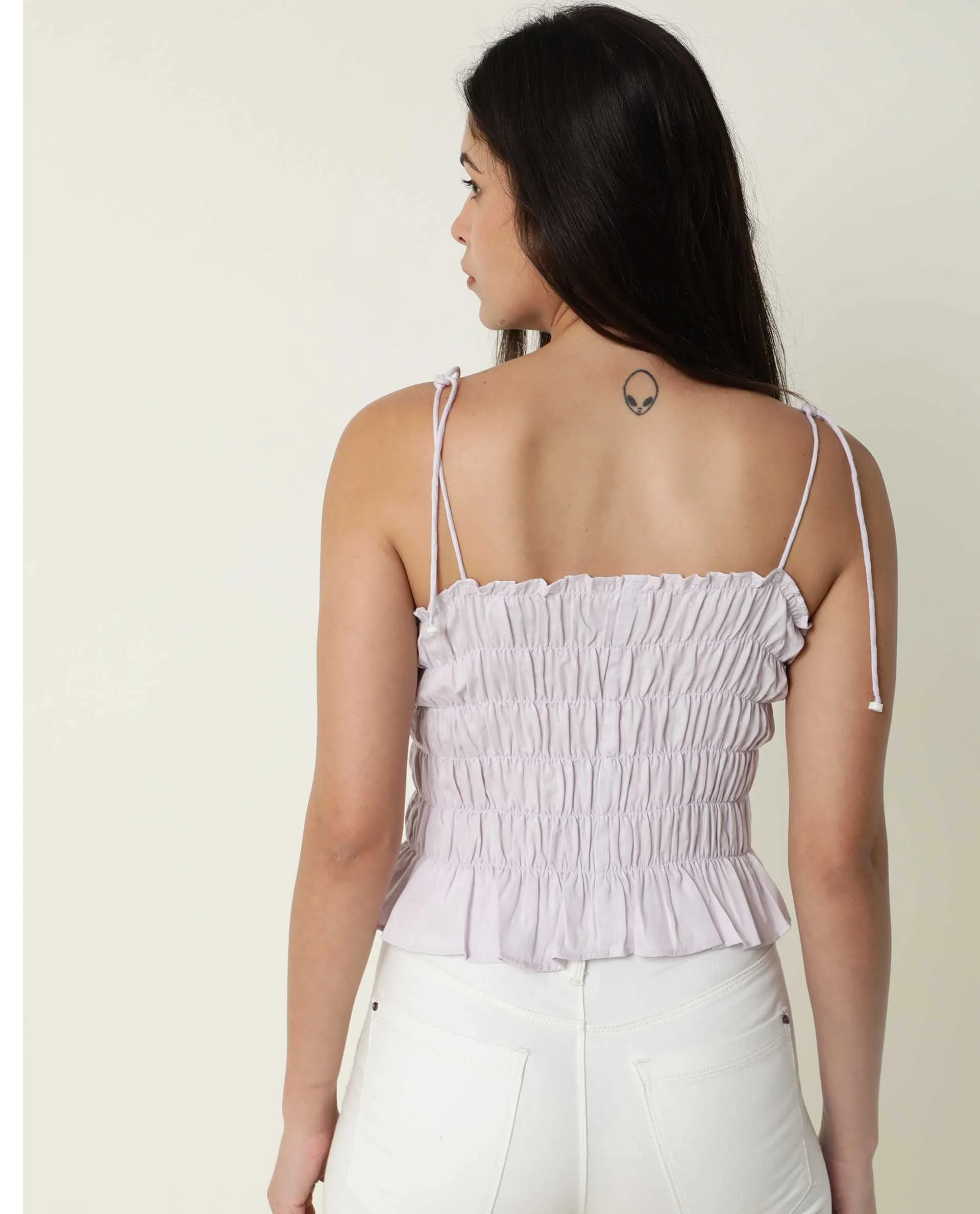 Rareism Women's Mappy Lilac Tube Neck Plain Sleeveless Knee Length Tailored Top - Image 6