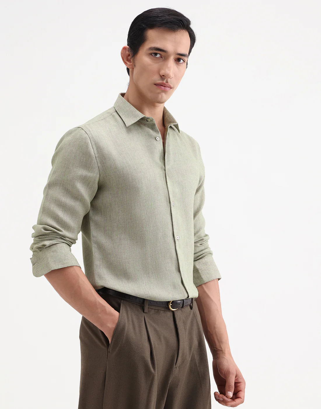 Rare Rabbit Men's Marin Off White Cotton Full Sleeve Spread Collar Regular Fit Checked Shirt - Image 6
