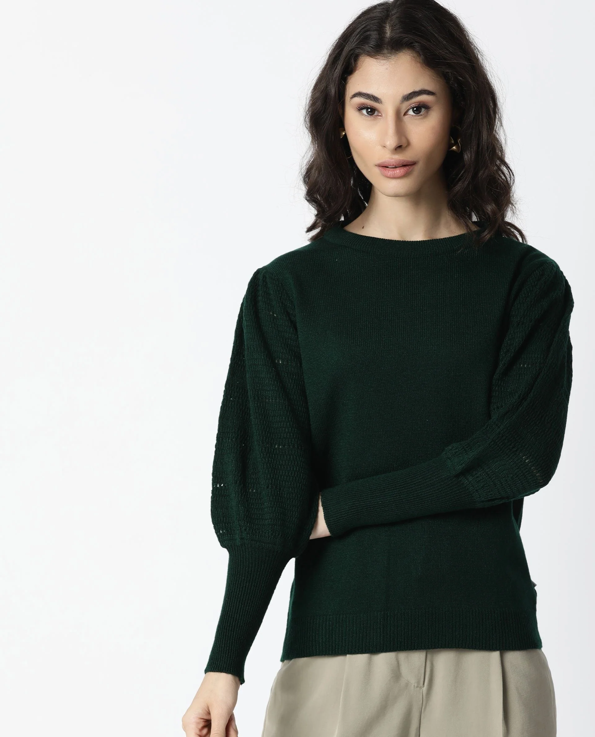 Rareism Women Marina Green Top Full Sleeves - Image 2