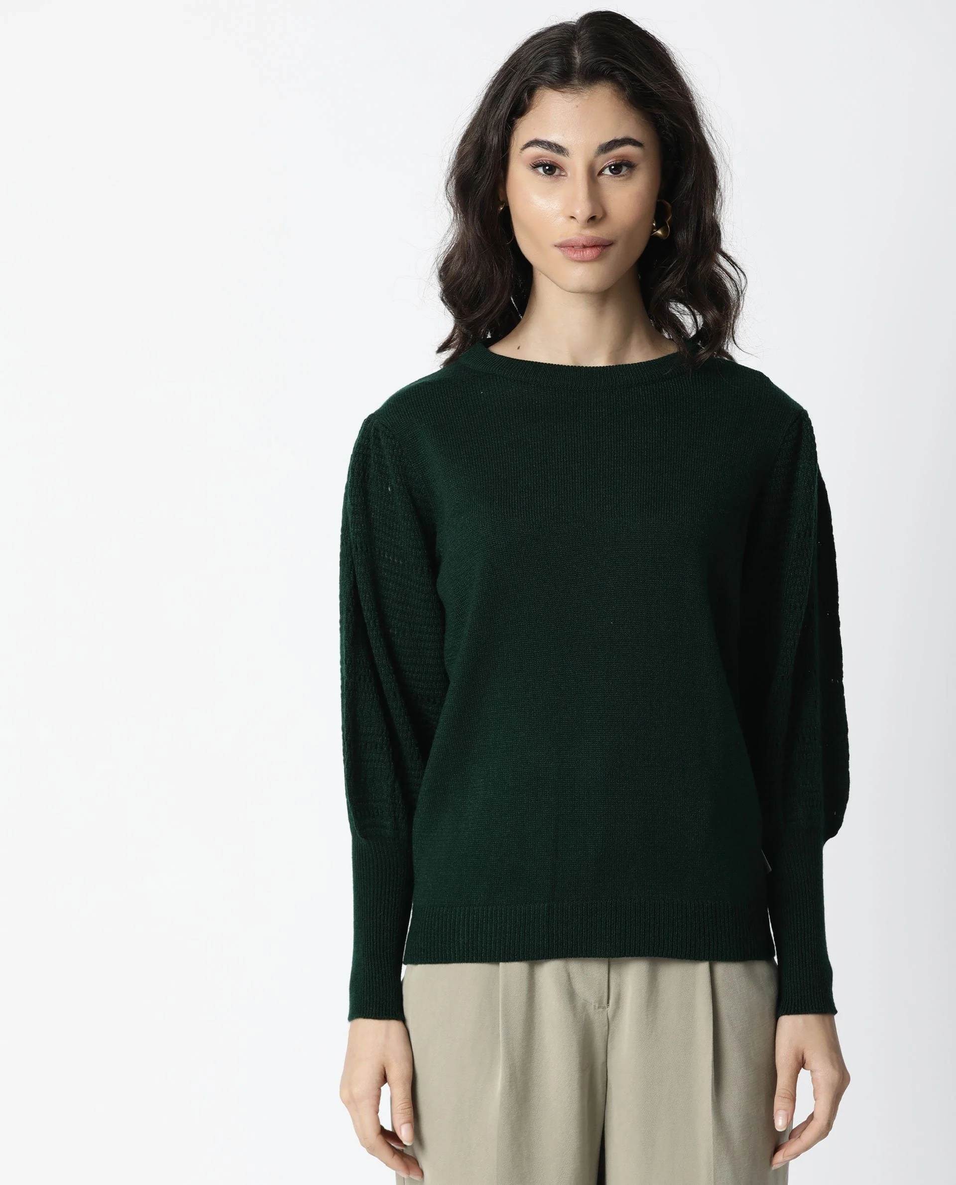 Rareism Women Marina Green Top Full Sleeves - Image 4