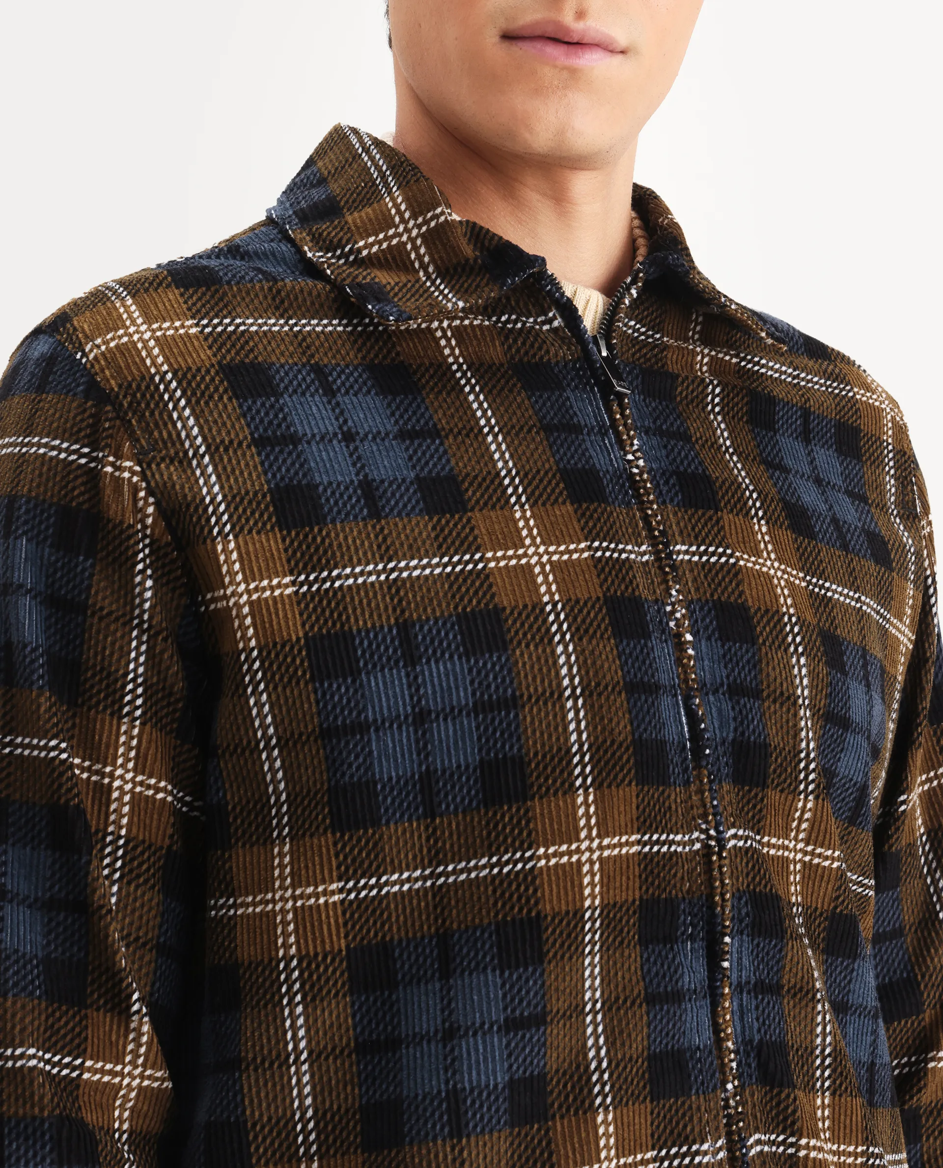 Rare Rabbit Men's Marino Black Cotton Checked Print Relaxed Fit Full Sleeve Collared Shacket - Image 3