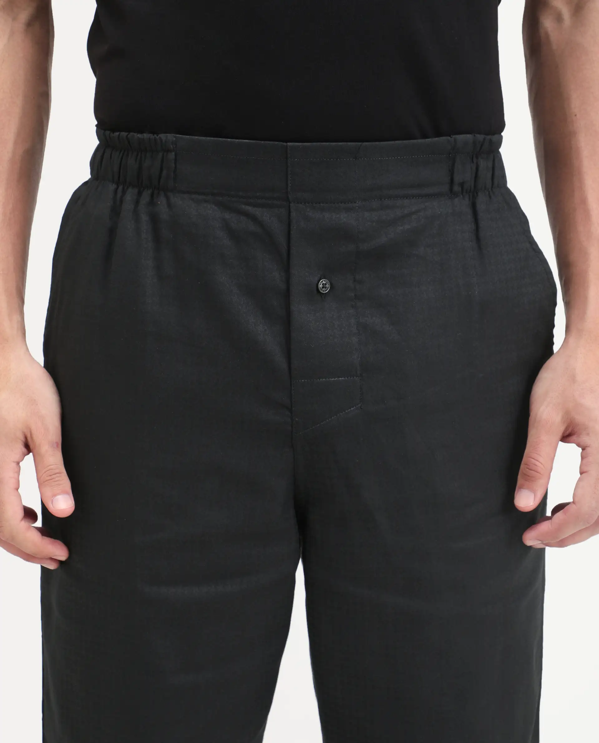 Rare Rabbit Men's Mariv Black Cotton Fabric Regular Fit Checks Pajama - Image 6