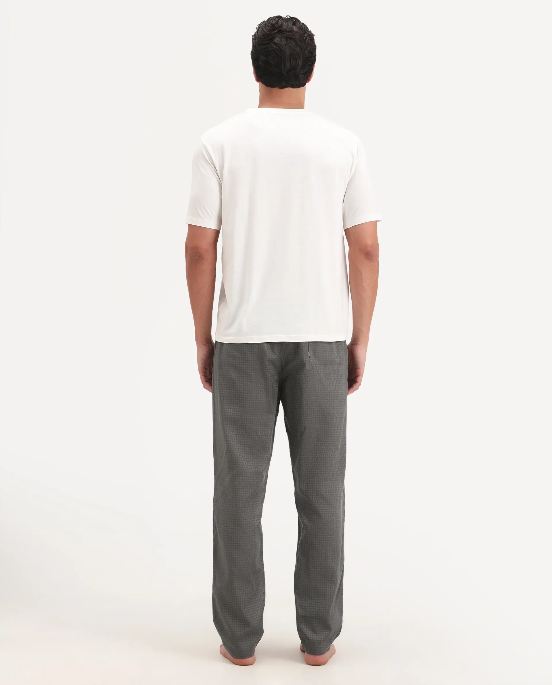 Rare Rabbit Men's Mariv Dark Grey Cotton Fabric Regular Fit Checks Pajama - Image 9