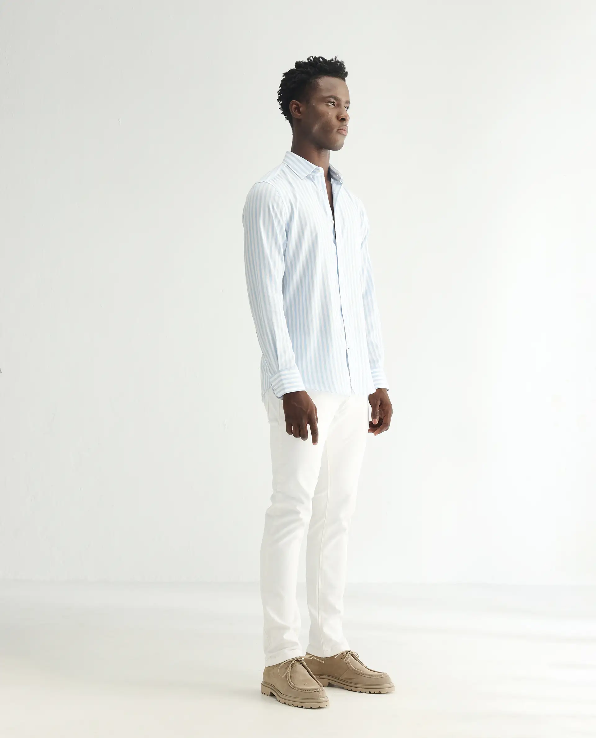 Rare Rabbit Men's Marowak Off White Cotton Plain Hawk Slim Fit Jeans - Image 4