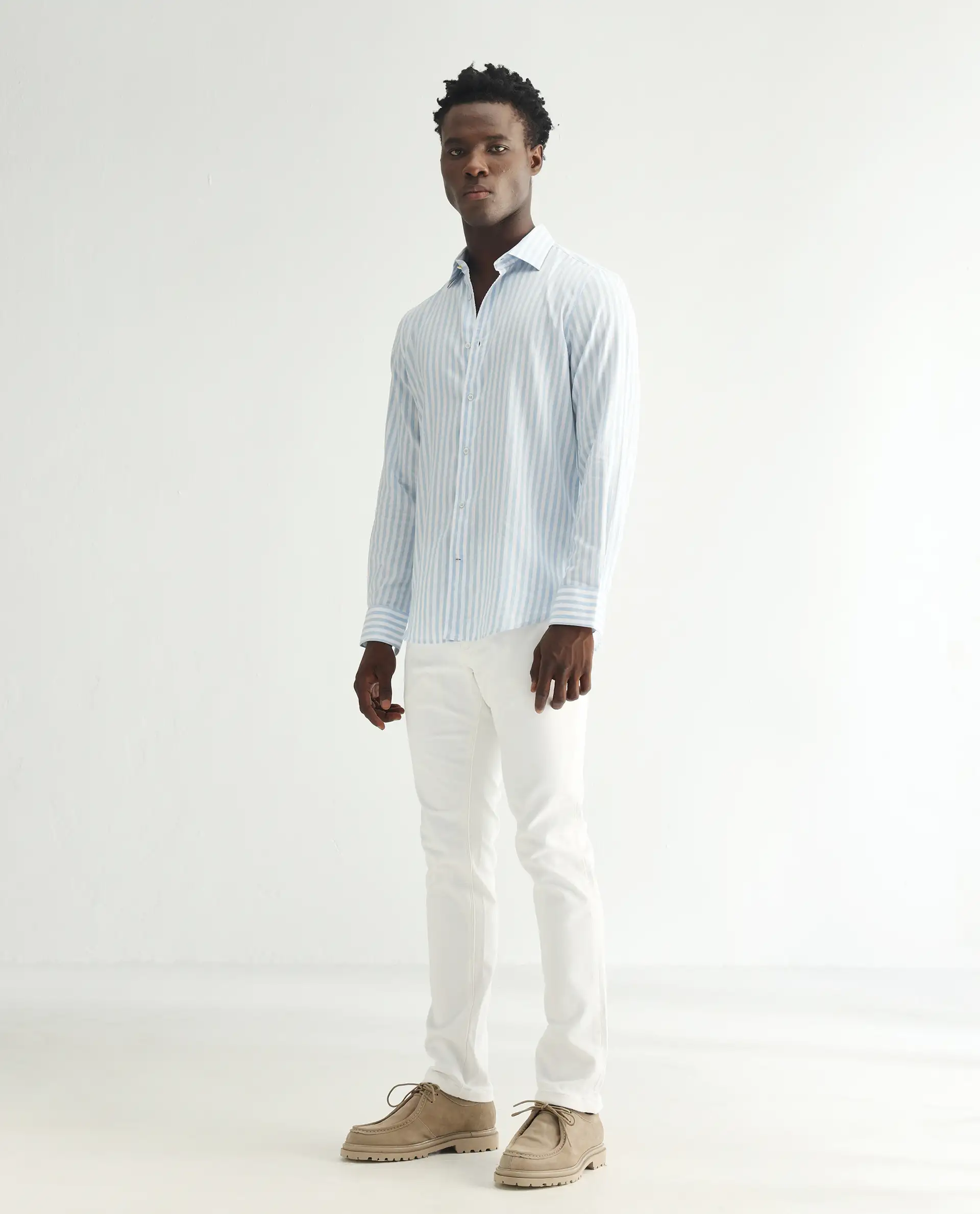 Rare Rabbit Men's Marowak Off White Cotton Plain Hawk Slim Fit Jeans - Image 5