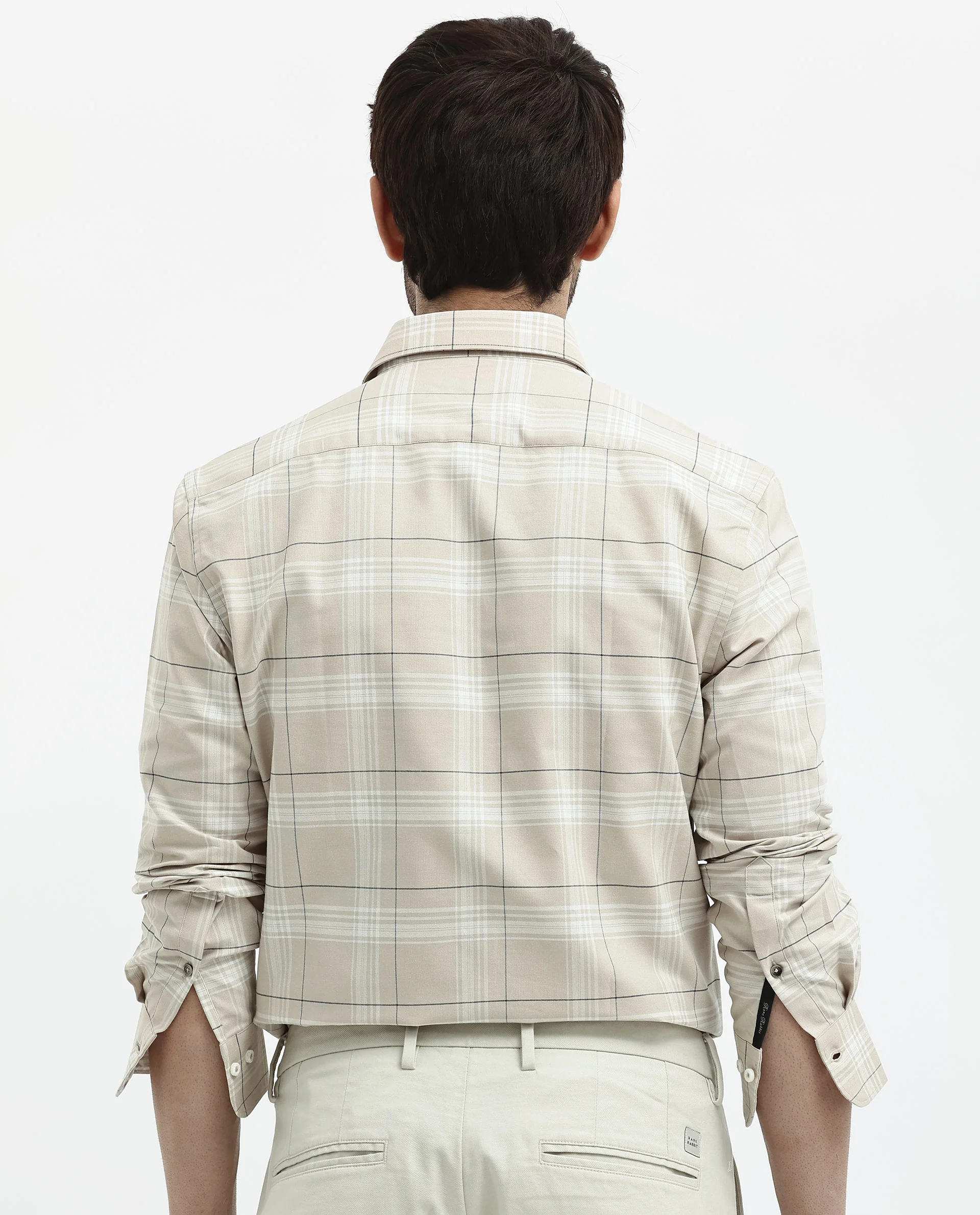 Rare Rabbit Men's Marron Beige Cotton Checked Print Regular Fit Full Sleeve Collared Shirt - Image 7