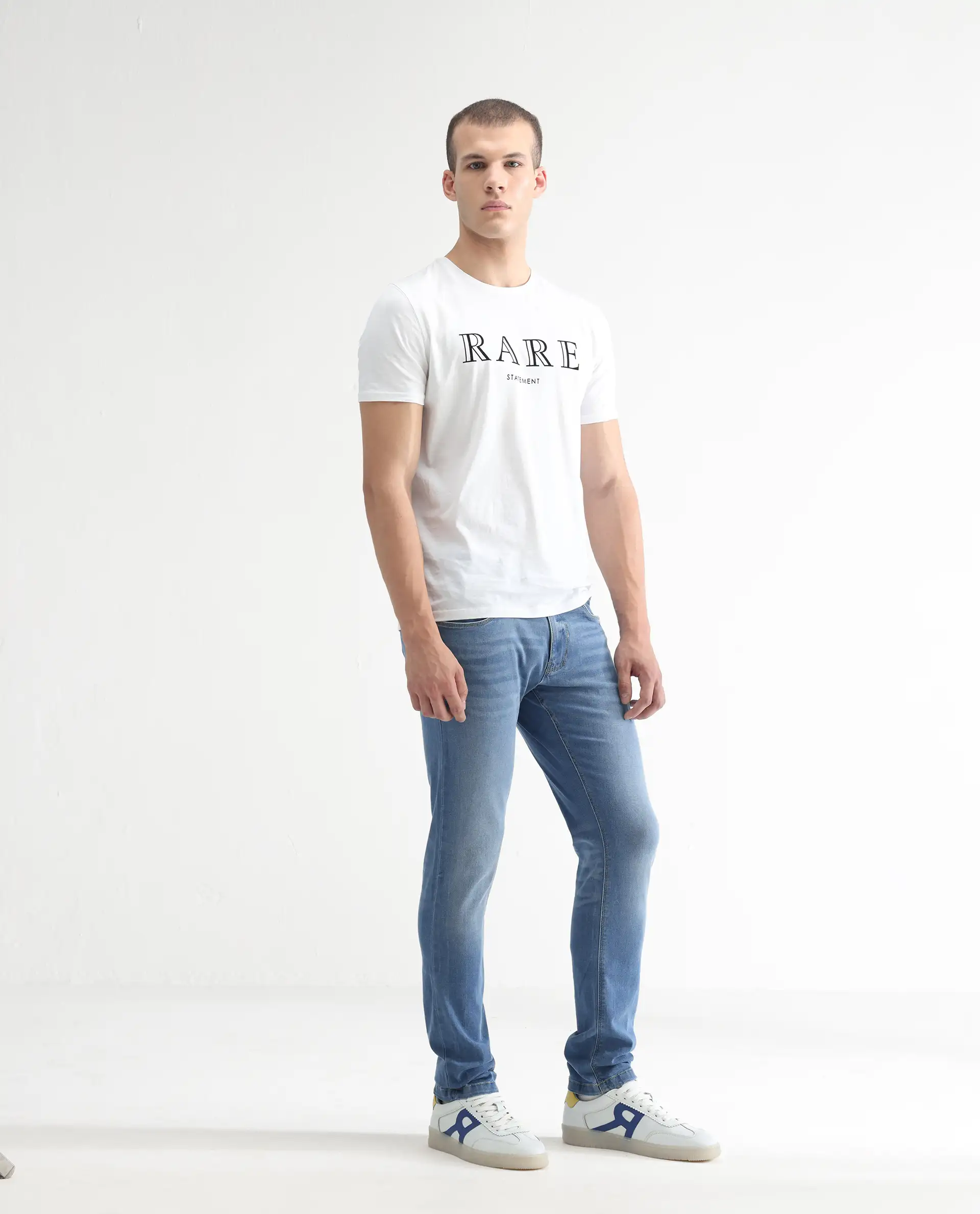 Rare Rabbit Men's Marset Light Blue Cotton Plain Hawk Slim Fit Jeans - Image 6