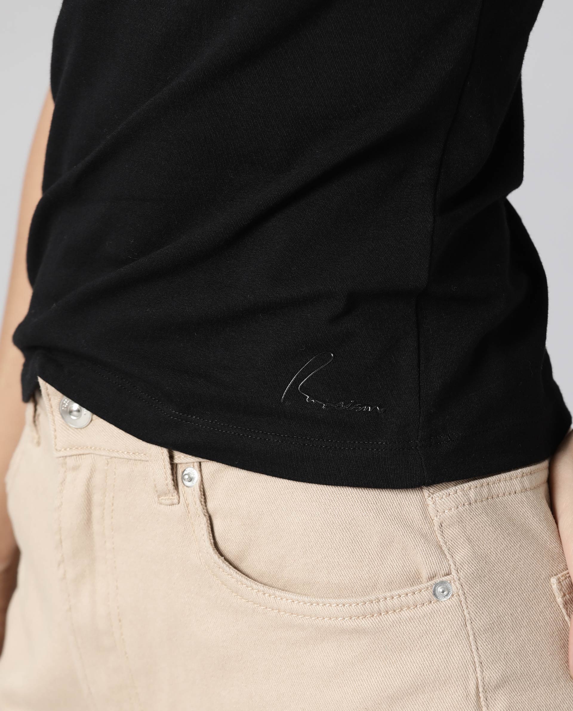 Rareism Women Mary Black T-Shirt Short Sleeves - Image 2