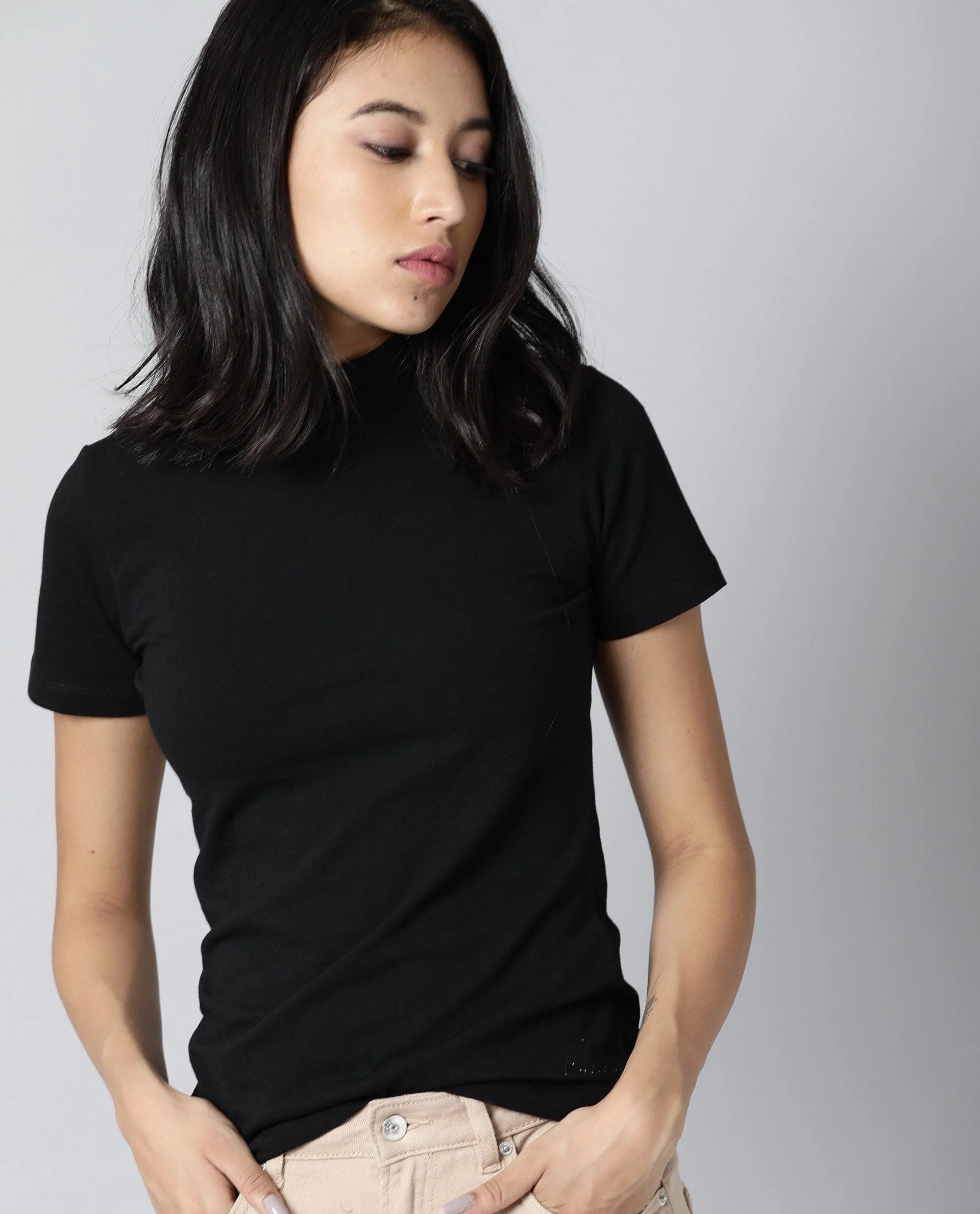Rareism Women Mary Black T-Shirt Short Sleeves - Image 5