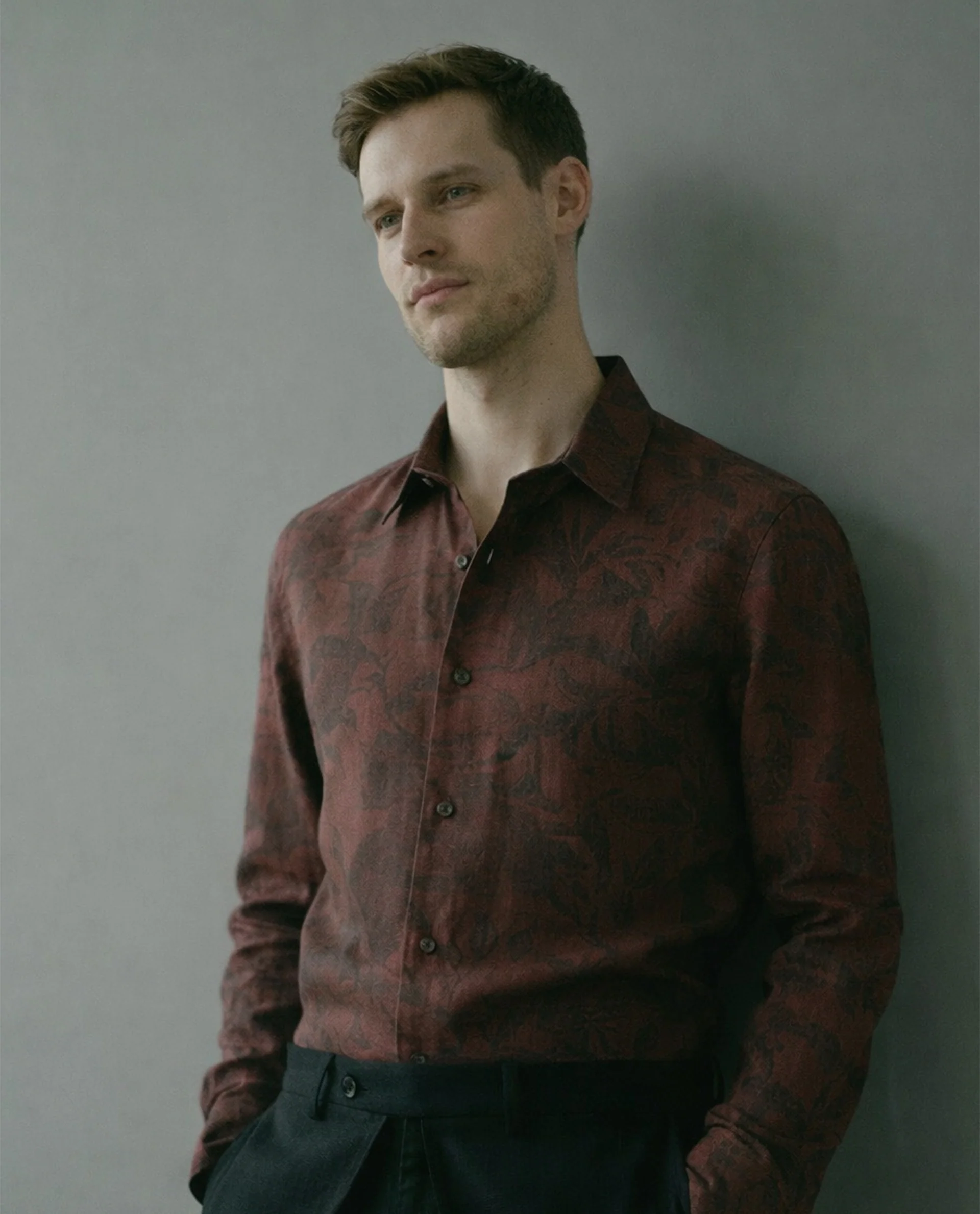 Rare Rabbit Men's Maso Dusky Brown Cotton Fabric Full Sleeve Spread Collar Regular Fit Floral Print Shirt - Image 3