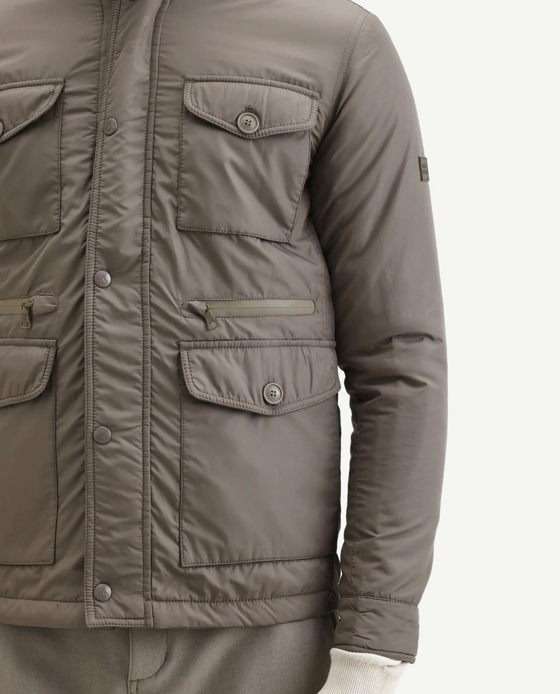 Rare Rabbit Men's Mass Beige Polyester Plain Regular Fit Full Sleeve High Neck Jacket - Image 6