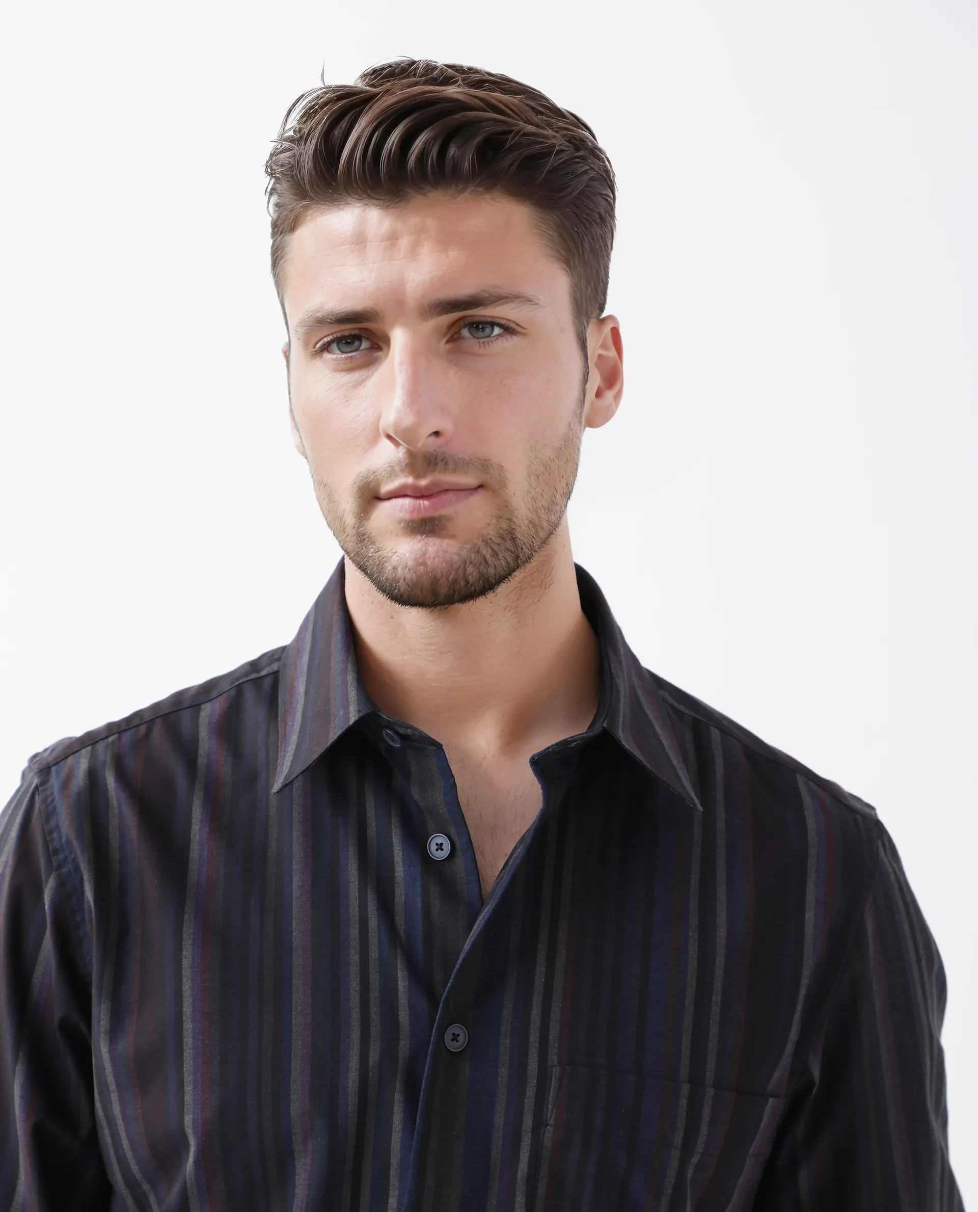 Rare Rabbit Men's Matis Black Polyester Blend Striped Print Relaxed Fit Full Sleeve Collared Shirt - Image 5
