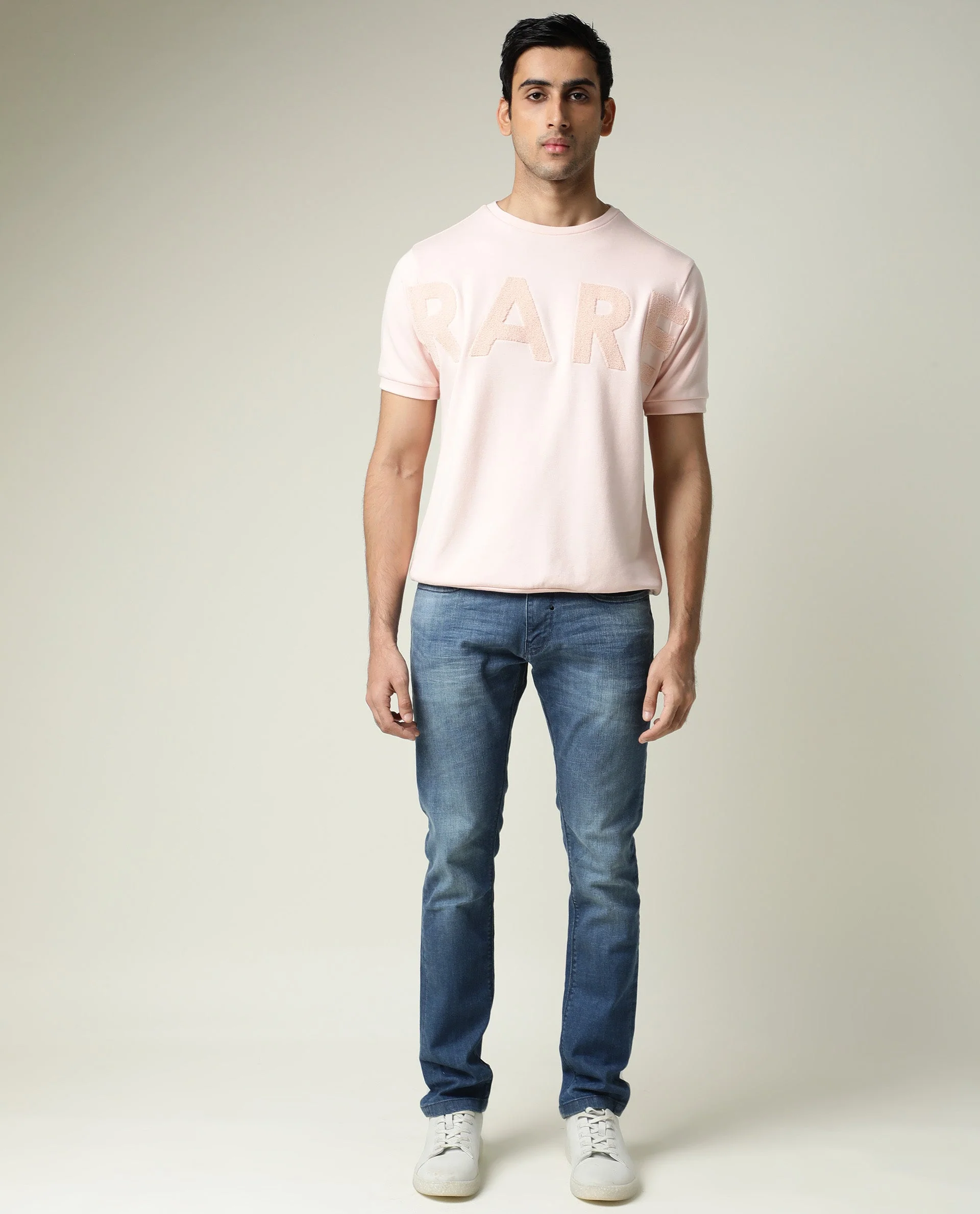 Rare Rabbit Men's Matt-2 Blue Cotton Plain Hawk Slim Fit Jeans - Image 2