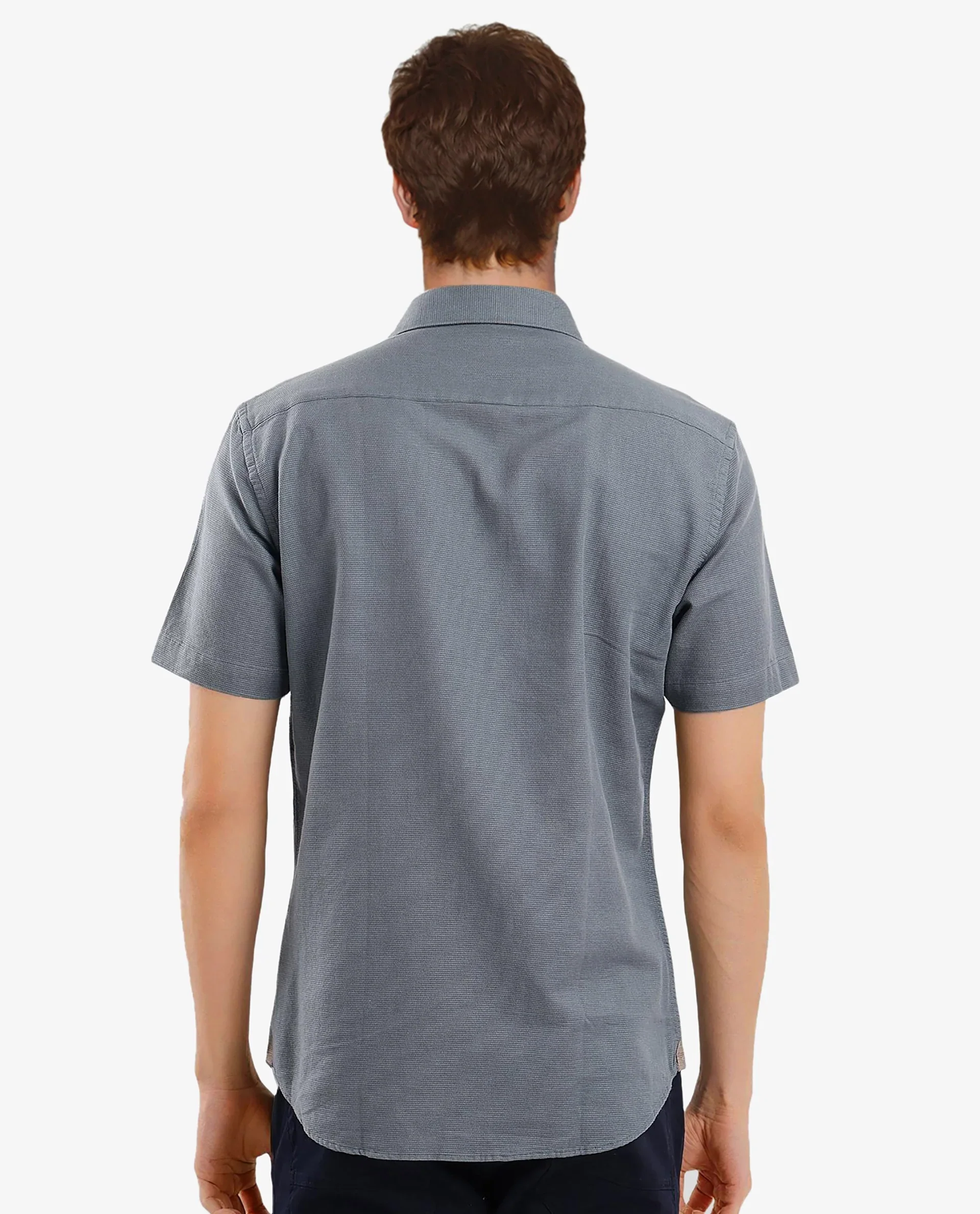 Rare Rabbit Men's Matto-1 Dusky Petrol Cotton Striped Print Boxy Fit Half Sleeve Collared Shirt - Image 5