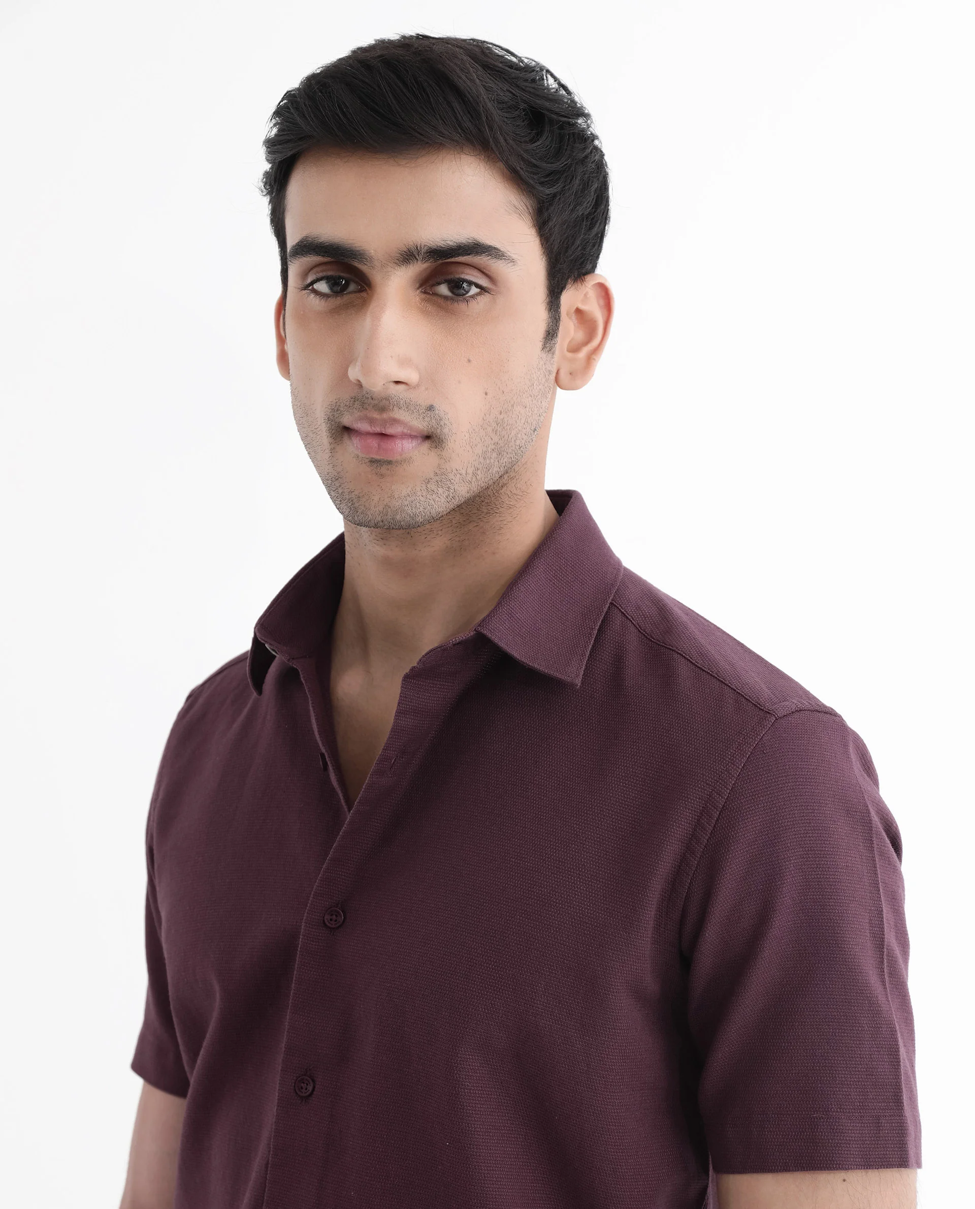 Rare Rabbit Men's Matto-1 Maroon Cotton Striped Print Boxy Fit Half Sleeve Collared Shirt - Image 5