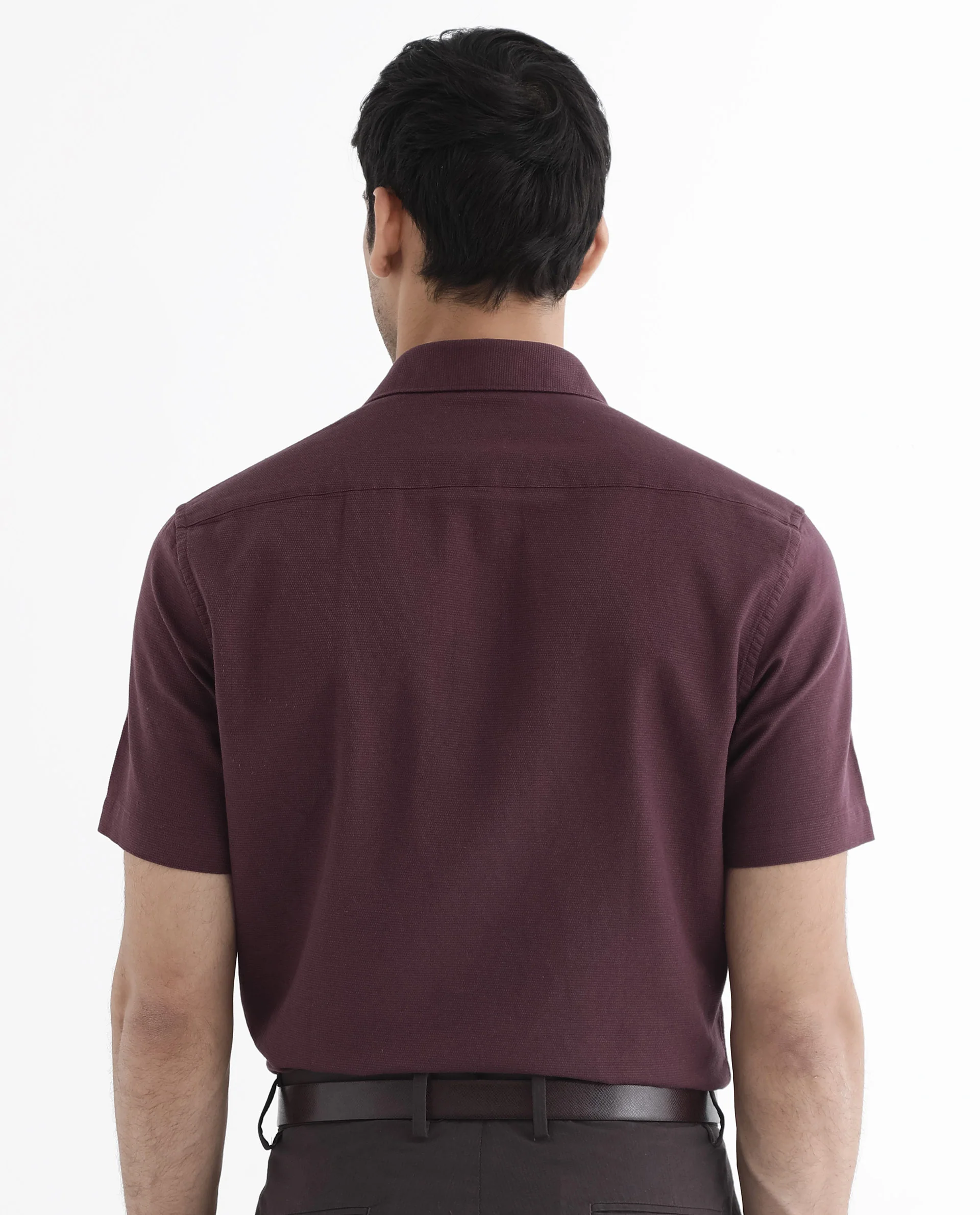 Rare Rabbit Men's Matto-1 Maroon Cotton Striped Print Boxy Fit Half Sleeve Collared Shirt - Image 6