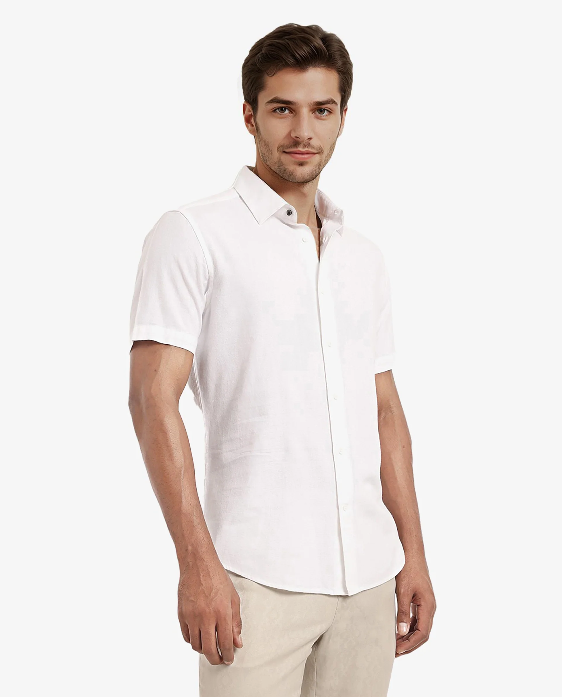 Rare Rabbit Men's Matto White Cotton Striped Print Regular Fit Half Sleeve Collared Shirt - Image 4