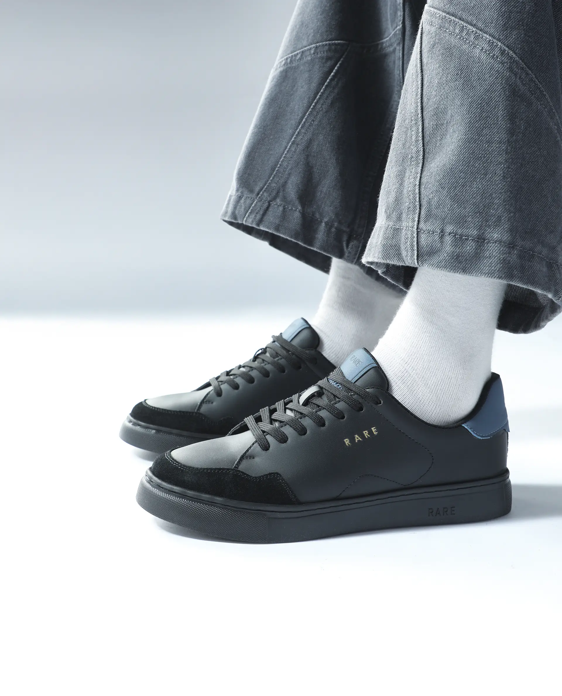 Rare Rabbit Men's Mawi Black Micro Fiber Leather Sneaker - Image 2