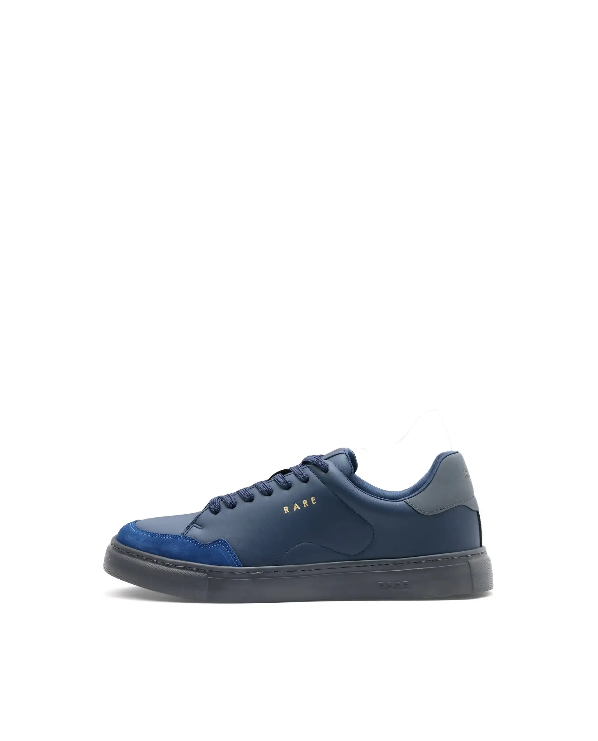 Rare Rabbit Men's Mawi Blue Micro Fiber Leather Sneaker