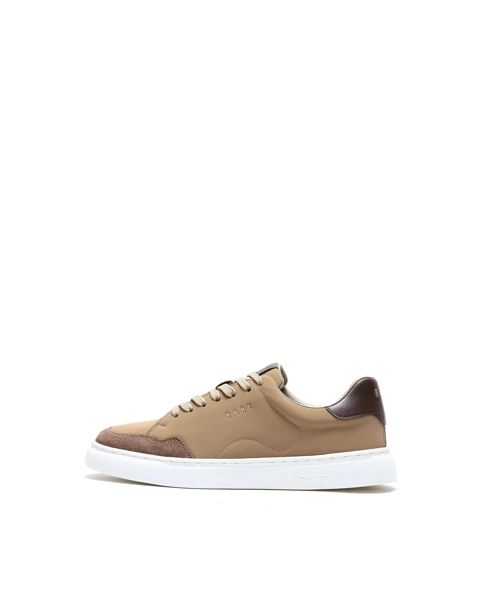 Rare Rabbit Men's Mawi Light Brown Micro Fiber Causal Sneaker