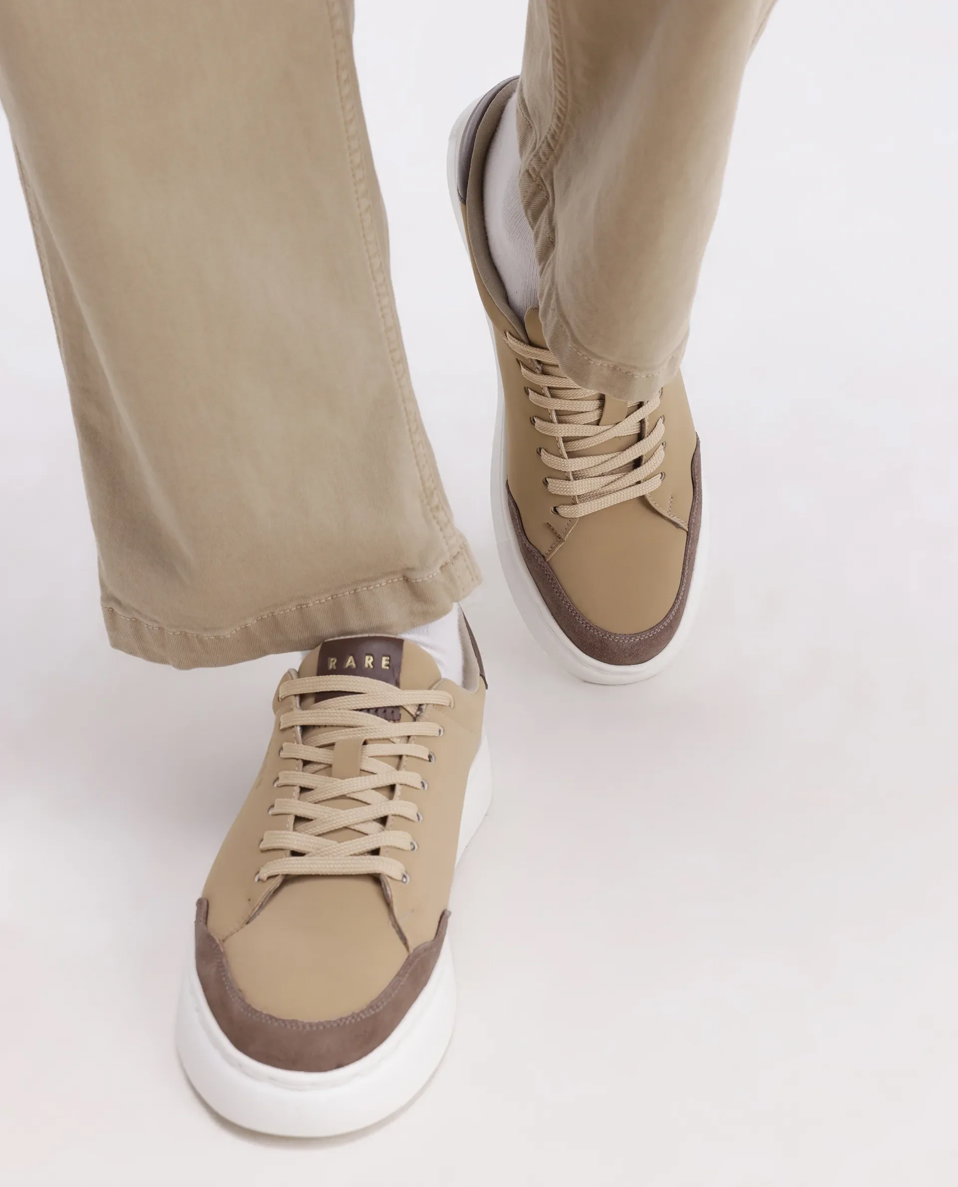 Rare Rabbit Men's Mawi Light Brown Micro Fiber Causal Sneaker - Image 2