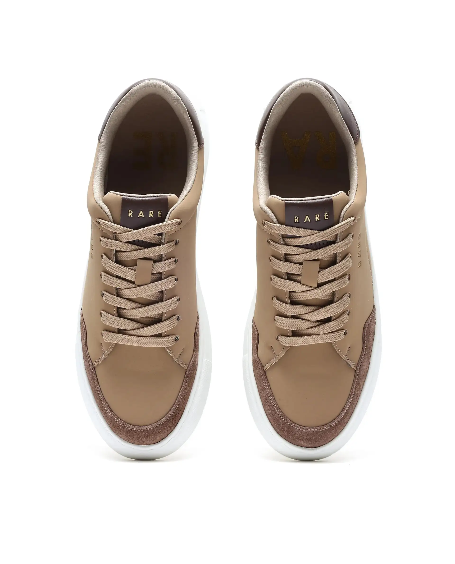 Rare Rabbit Men's Mawi Light Brown Micro Fiber Causal Sneaker - Image 4