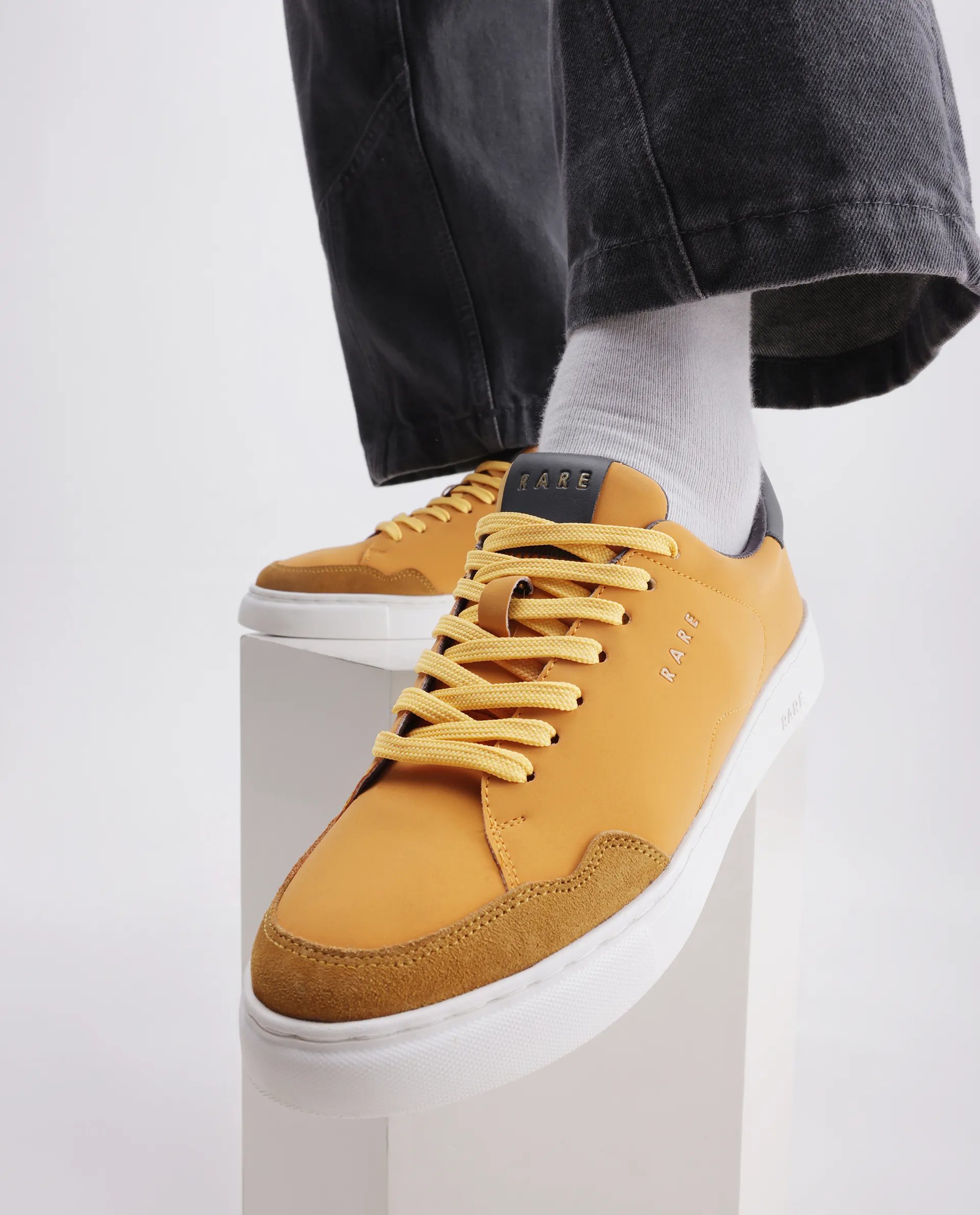 Rare Rabbit Men's Mawi Yellow Micro Fiber Causal Sneaker - Image 2