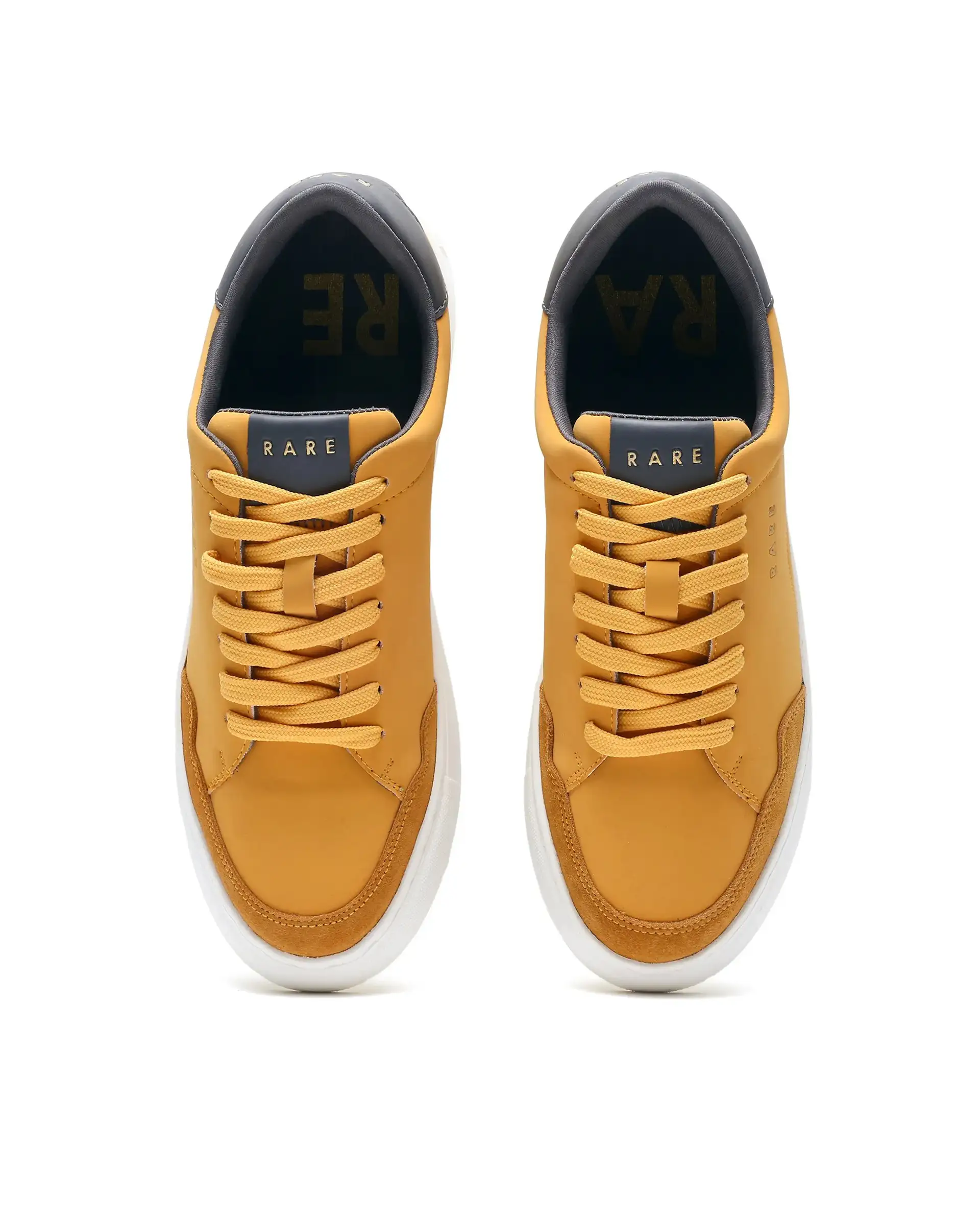 Rare Rabbit Men's Mawi Yellow Micro Fiber Causal Sneaker - Image 4