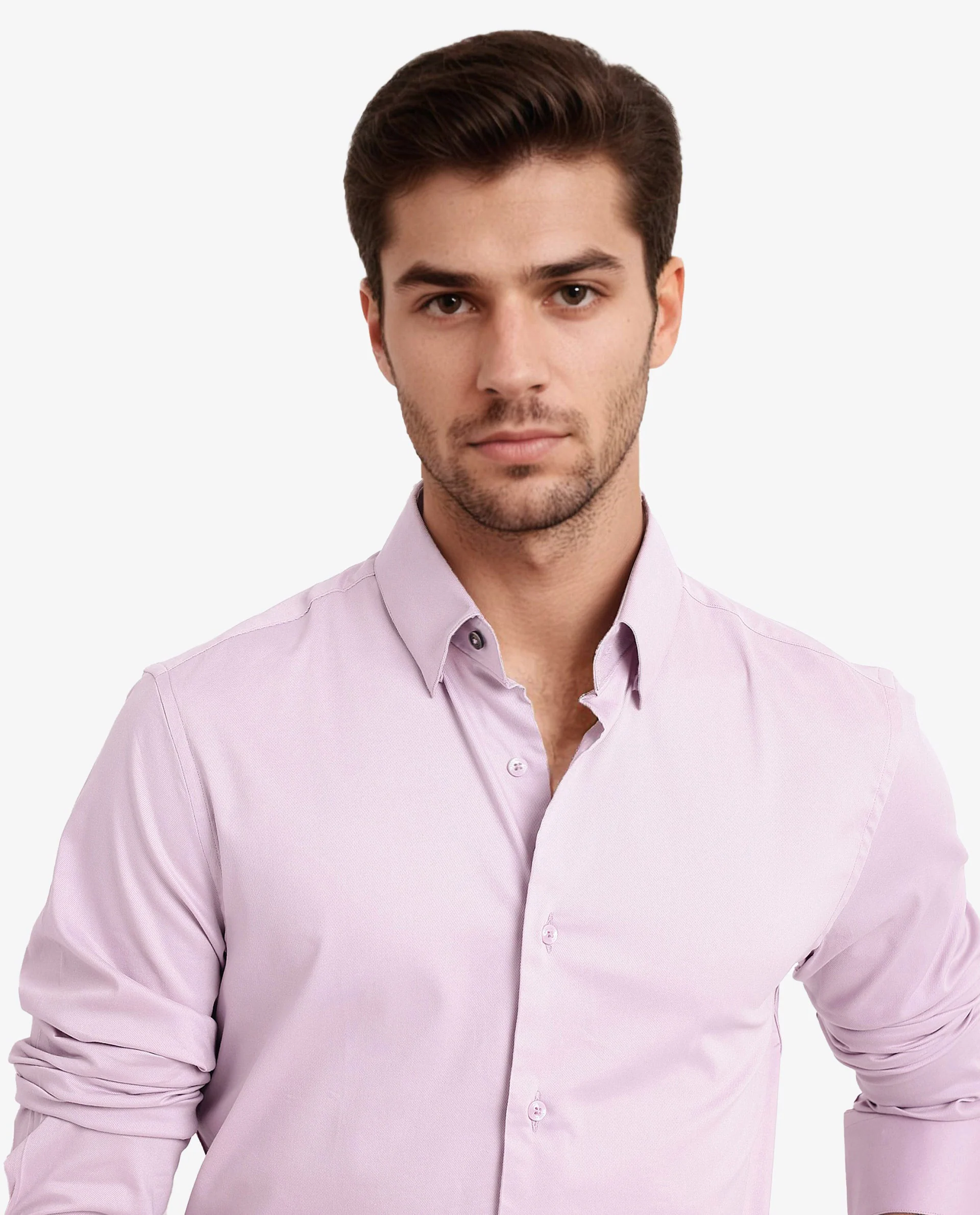Rare Rabbit Men's Mawz Light Pink Cotton Plain Regular Fit Full Sleeve Collared Shirt - Image 2