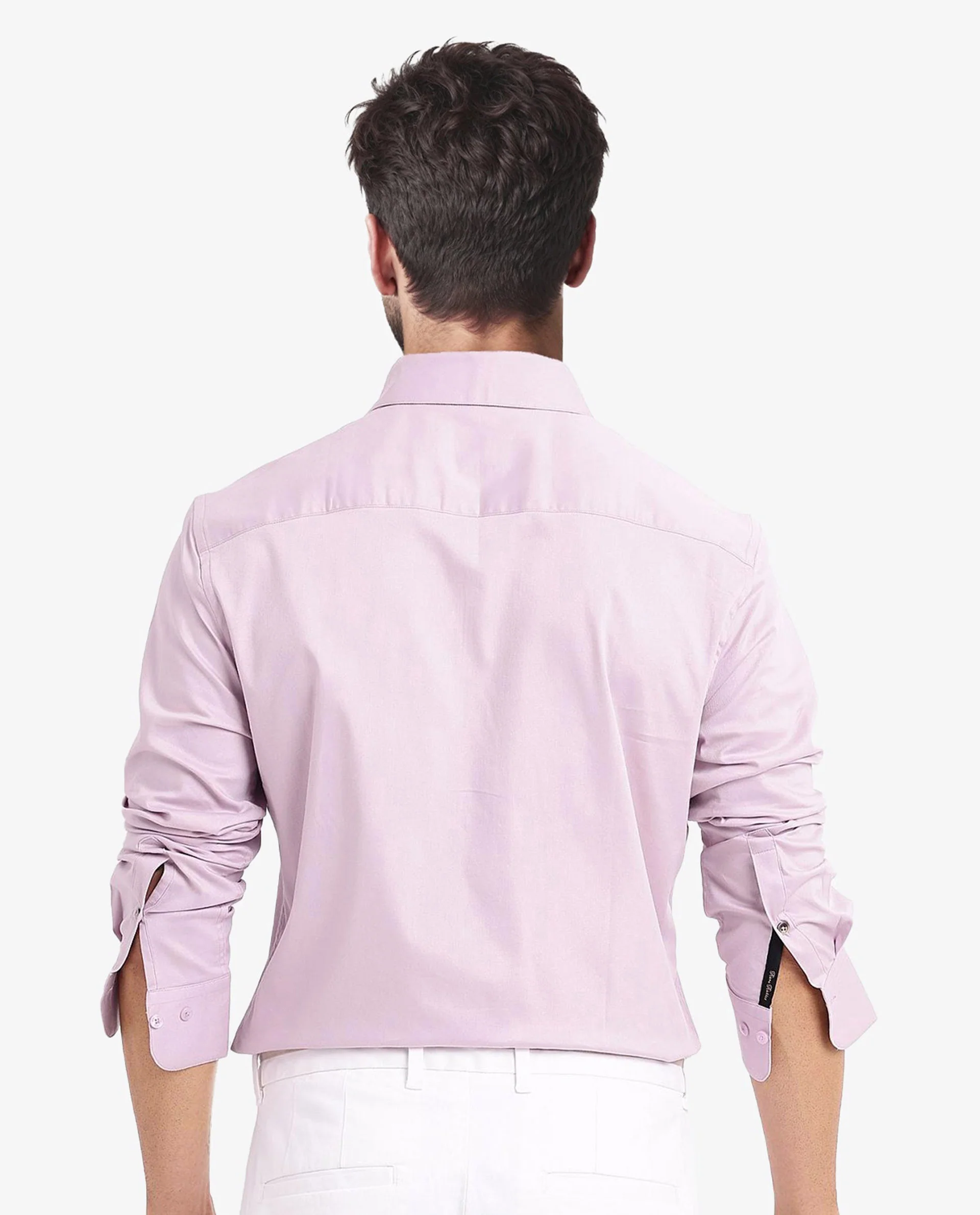 Rare Rabbit Men's Mawz Light Pink Cotton Plain Regular Fit Full Sleeve Collared Shirt - Image 4