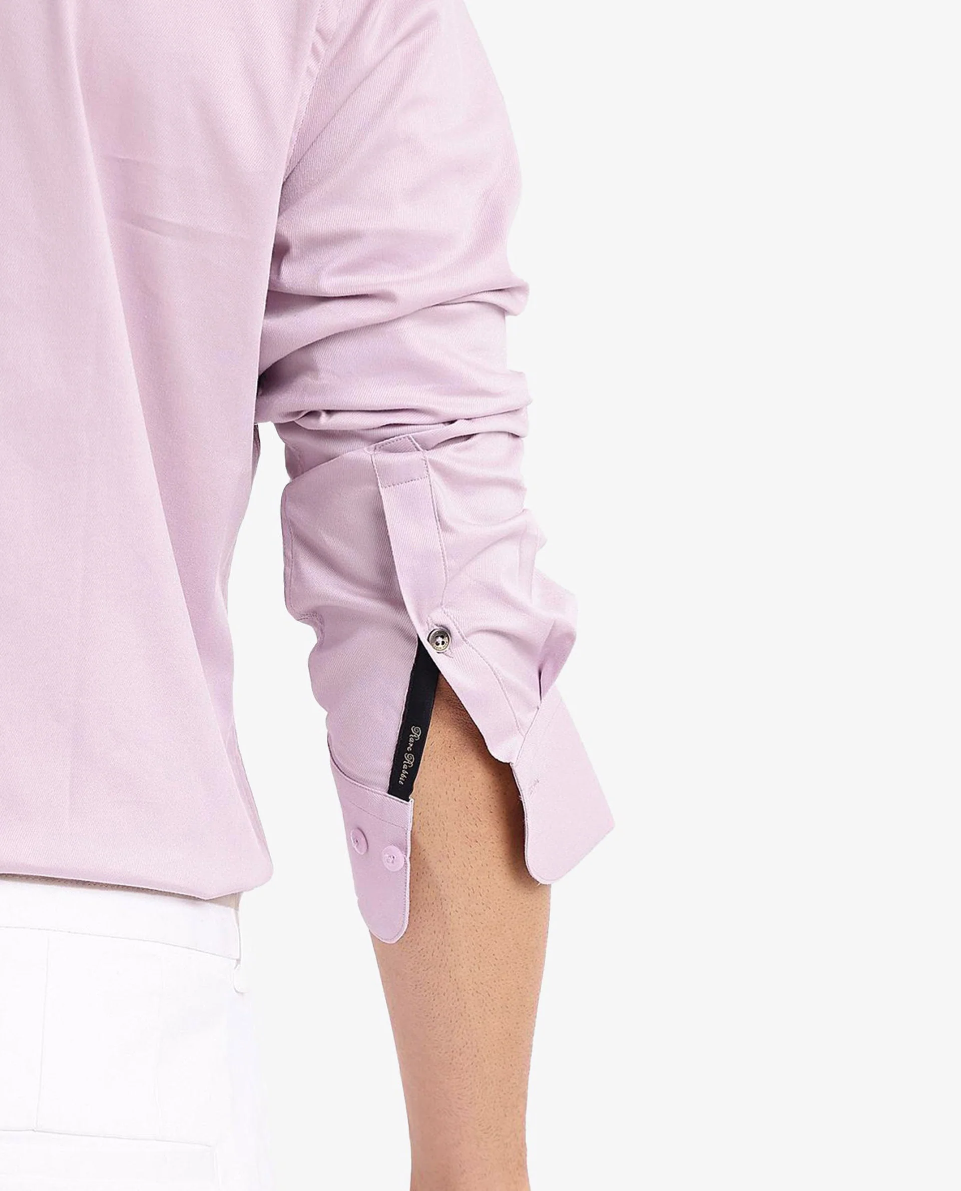 Rare Rabbit Men's Mawz Light Pink Cotton Plain Regular Fit Full Sleeve Collared Shirt - Image 7