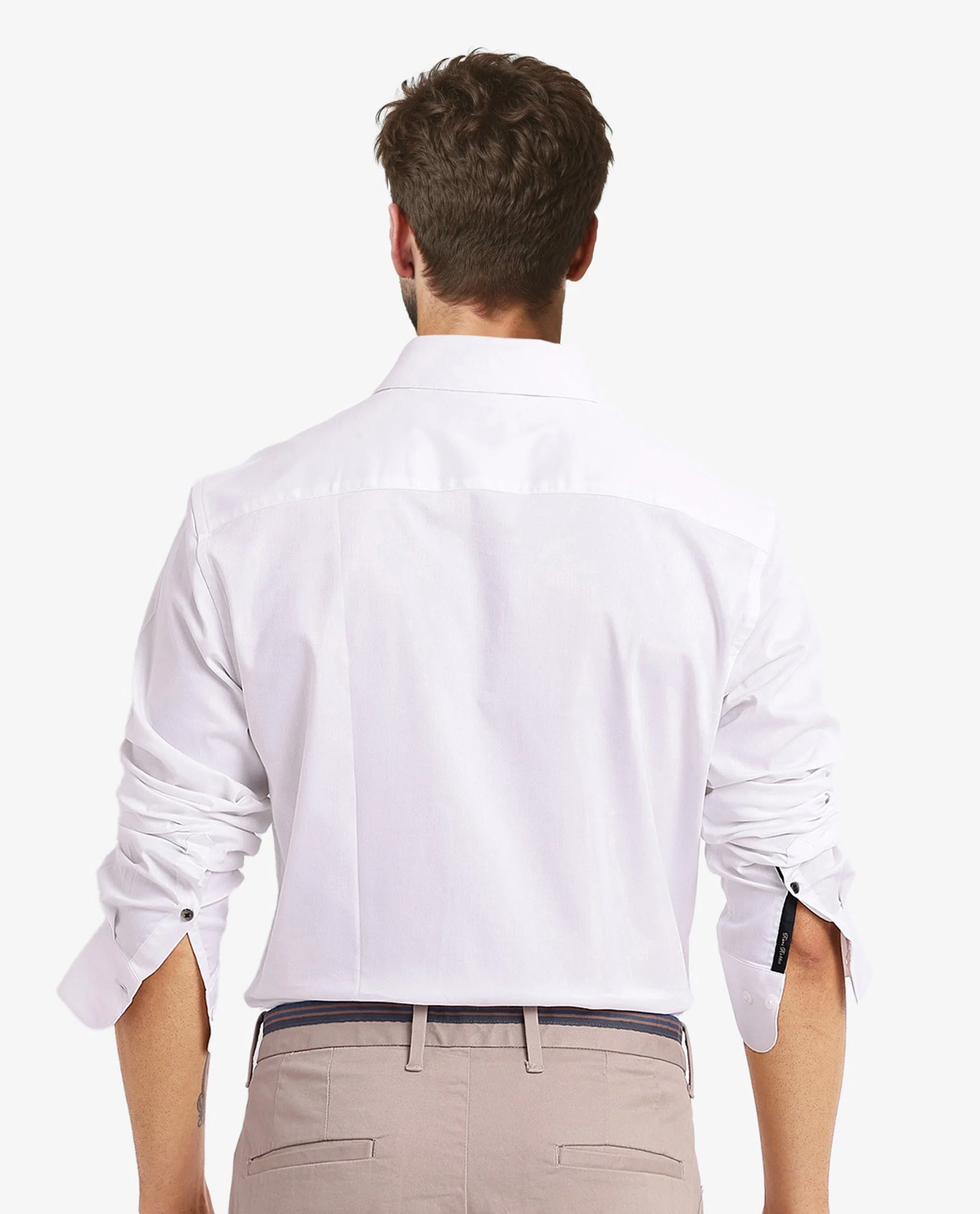 Rare Rabbit Men's Mawz White Cotton Blend Plain Regular Fit Full Sleeve Collared Shirt - Image 6