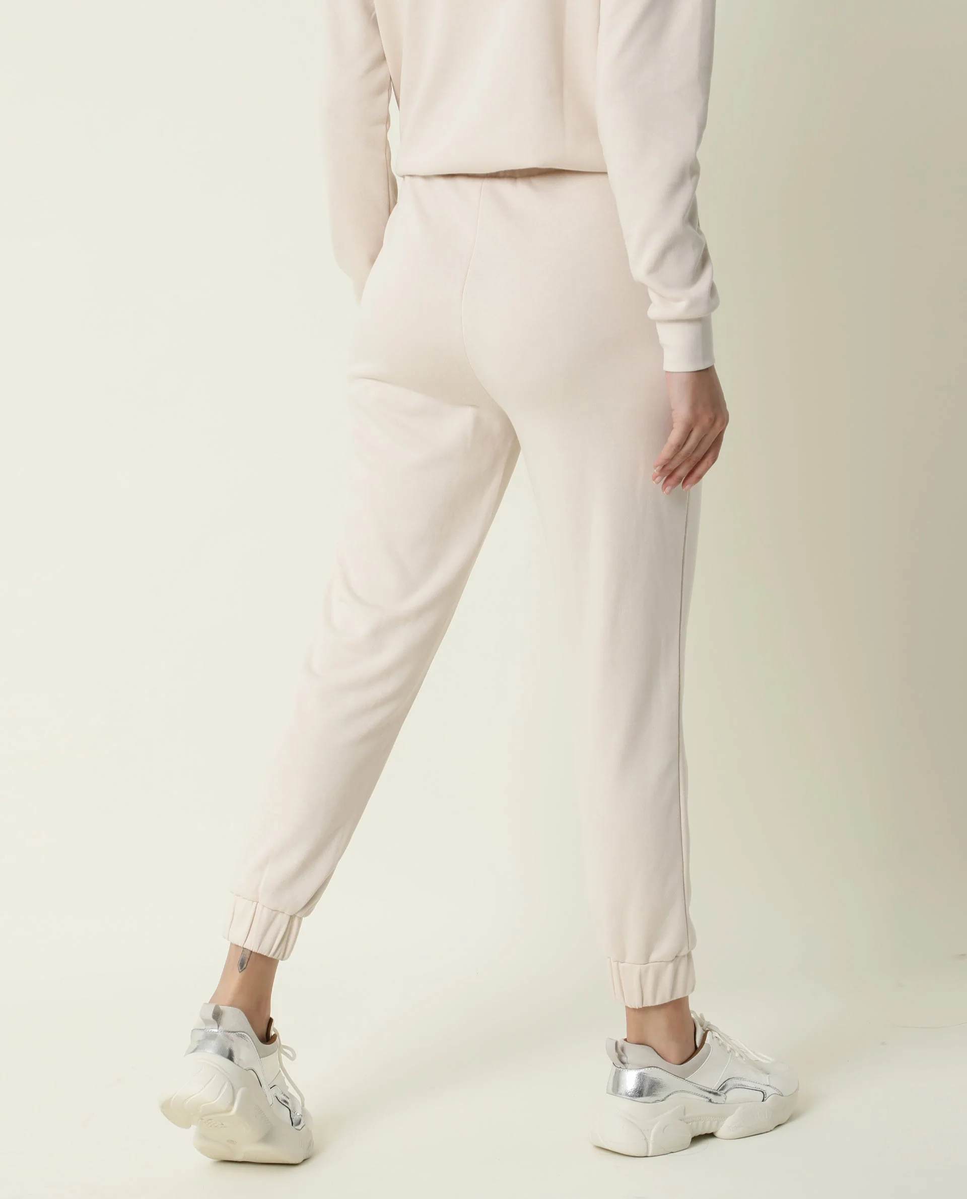 Rareism Women Maxine Beige Track Pant Cotton Fabric Drawstring Closure Solid - Image 6