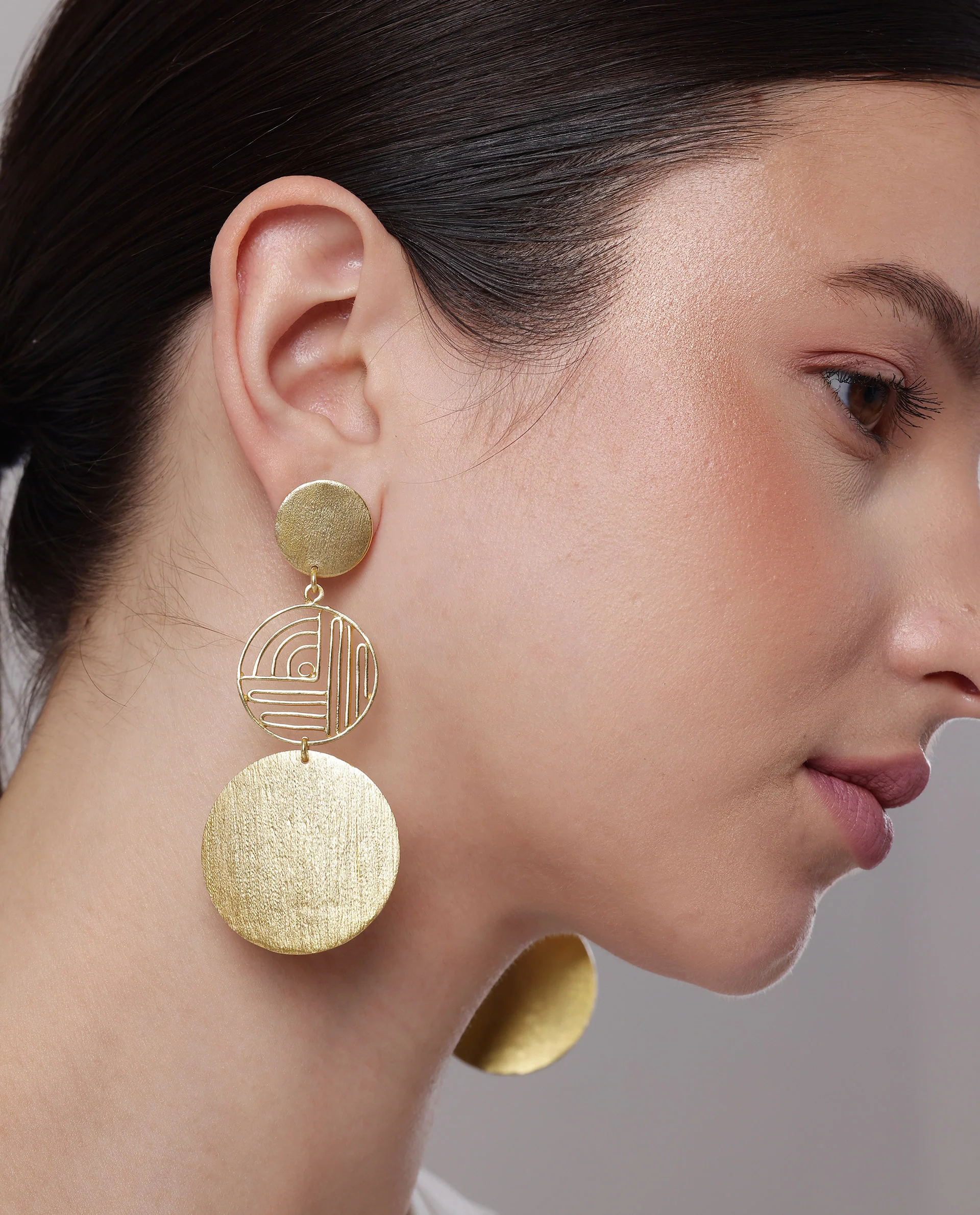 Rareism Women Maze Gold Earring - Image 2