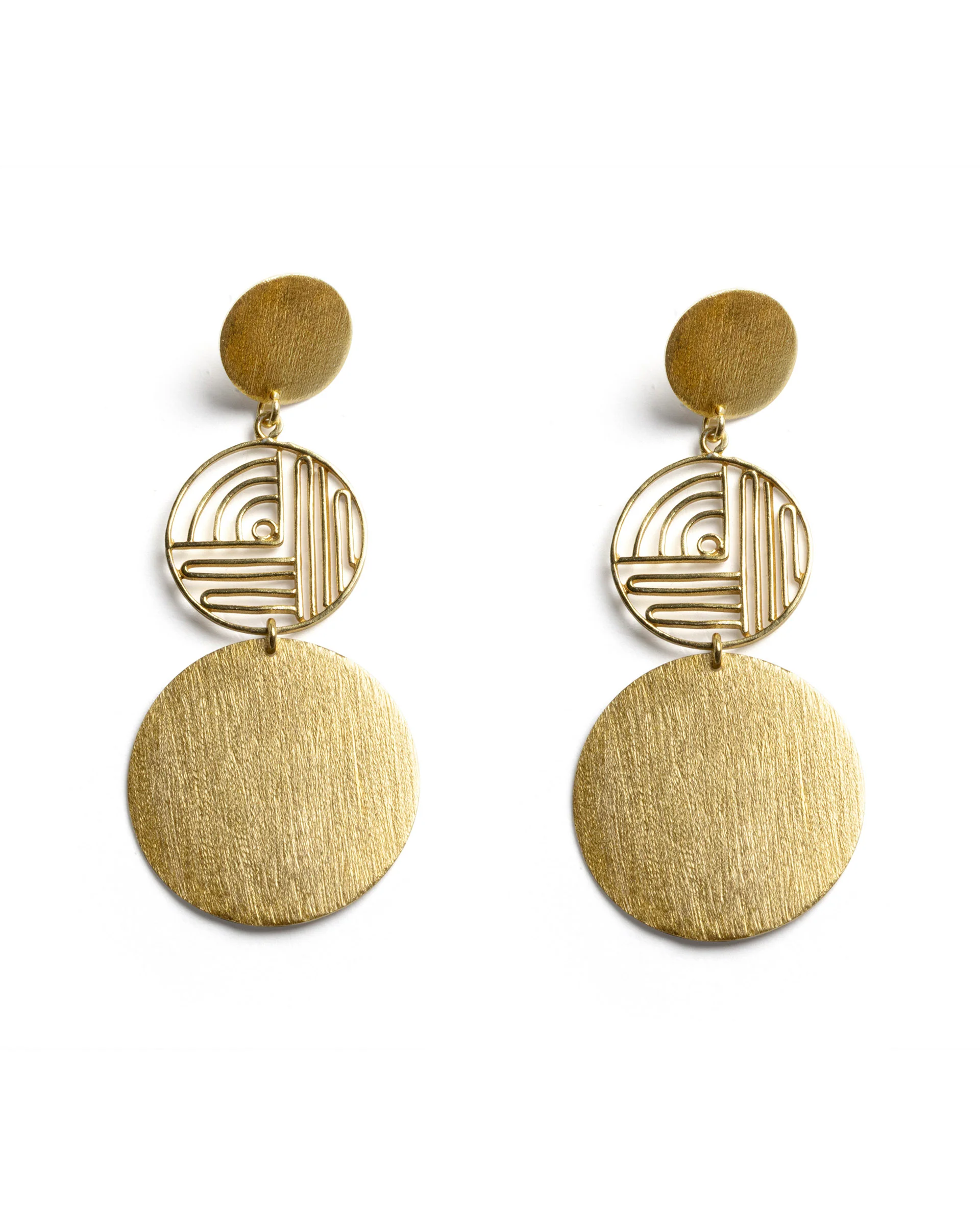 Rareism Women Maze Gold Earring - Image 3