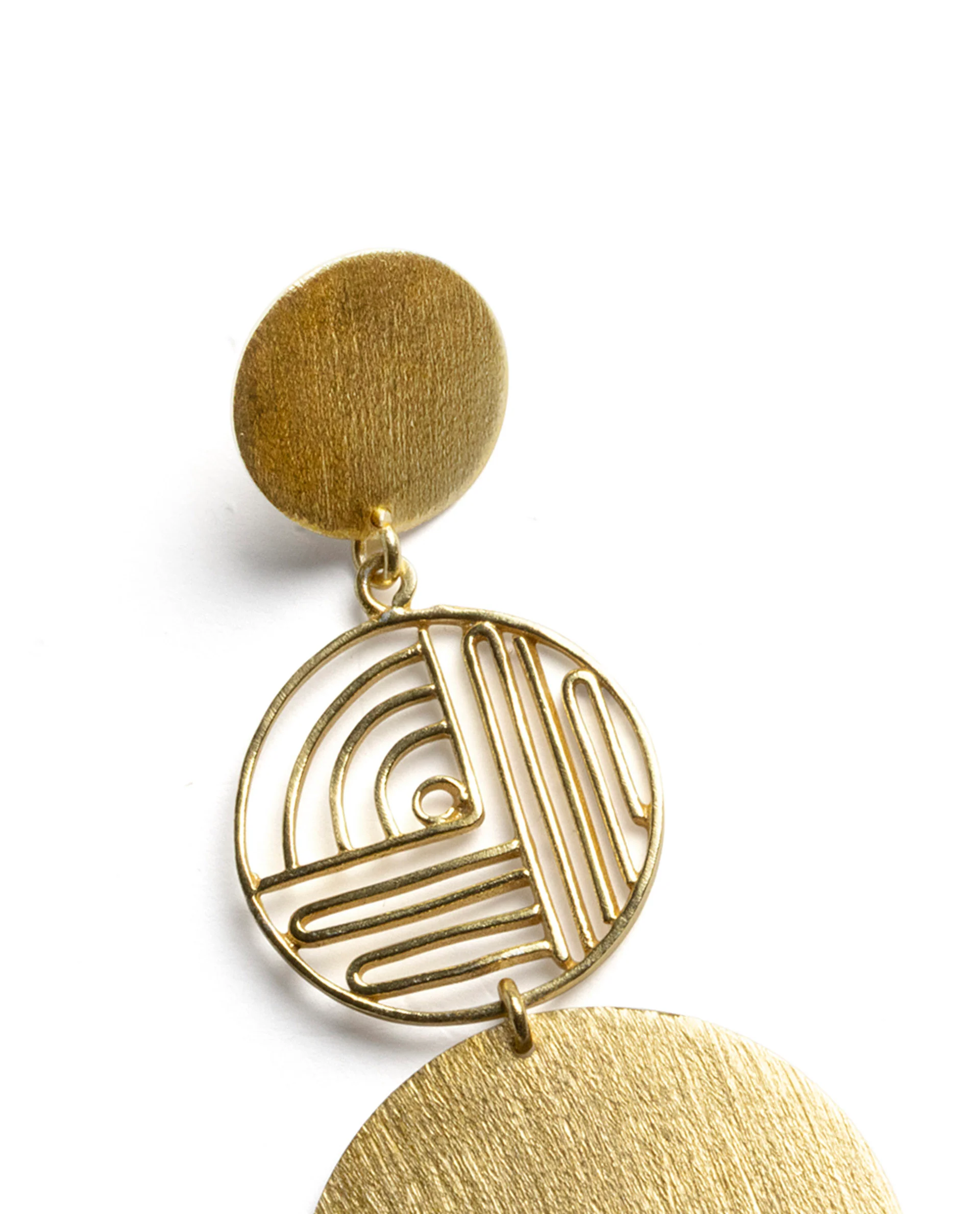 Rareism Women Maze Gold Earring - Image 4