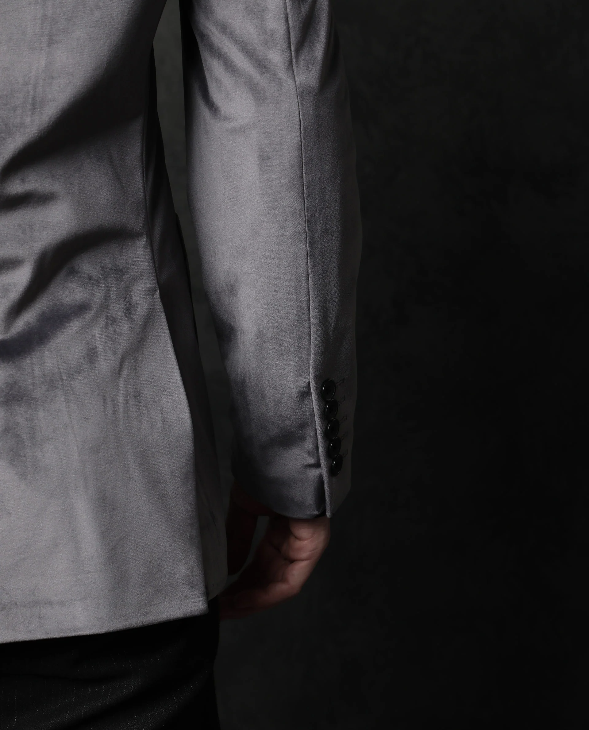 Rare Rabbit Men's Mazey Grey Plain Tailored Fit Full Sleeve Lapel Neck Blazer - Image 8